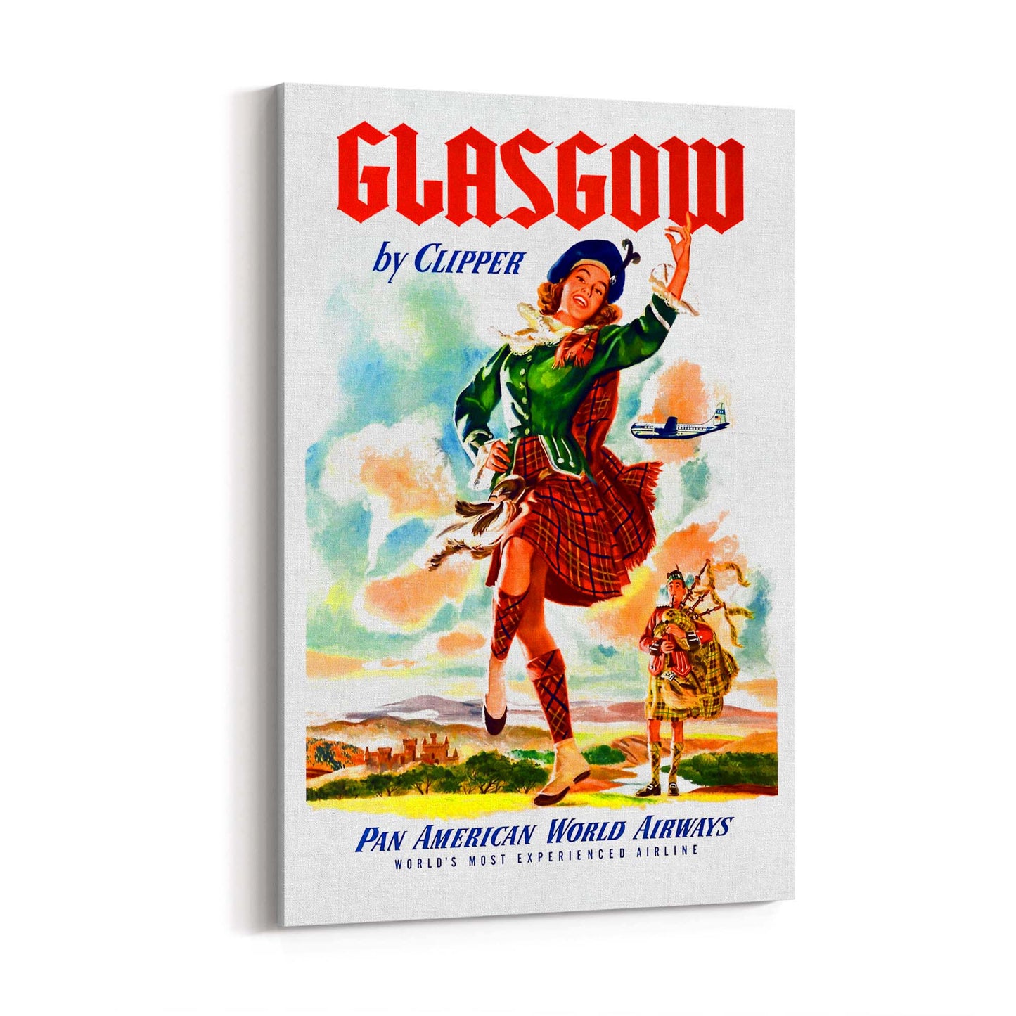 Glasgow, Scotland Vintage Travel Advert Wall Art - The Affordable Art Company