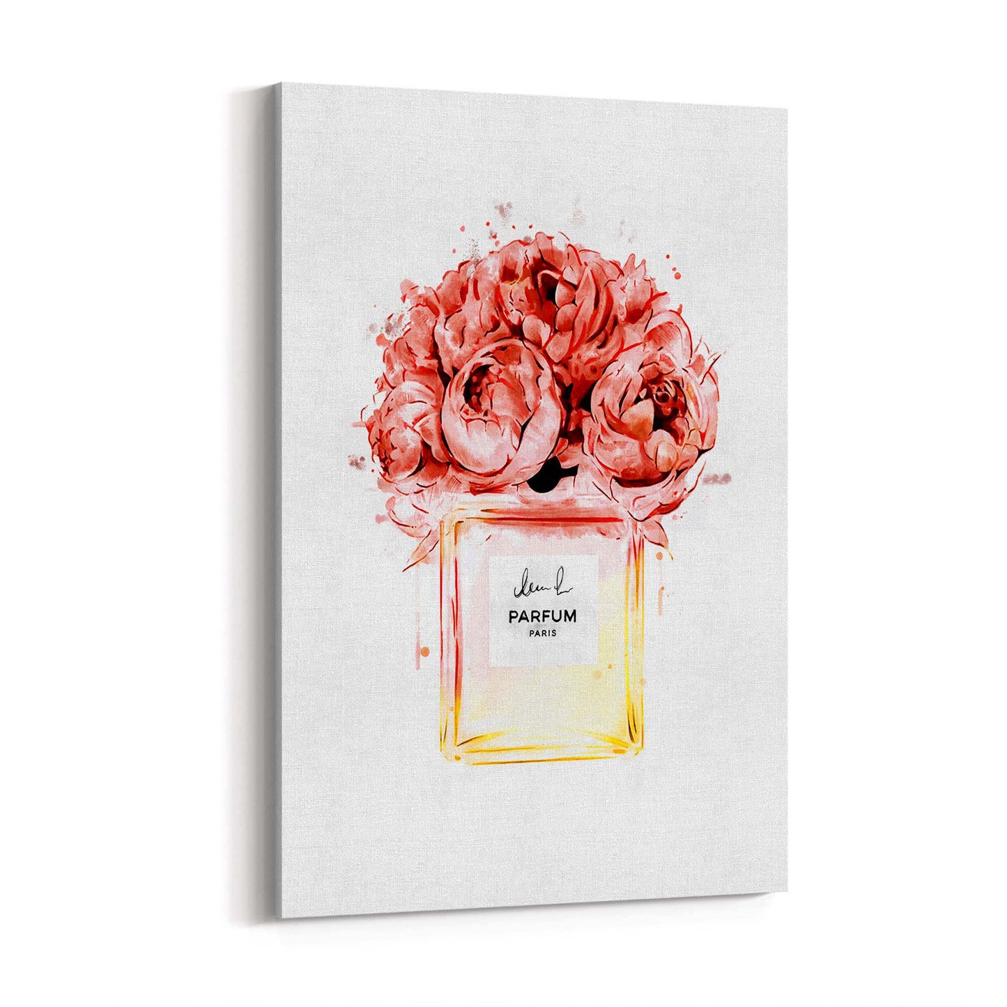 Peach Floral Perfume Bottle Fashion Wall Art #2 - The Affordable Art Company