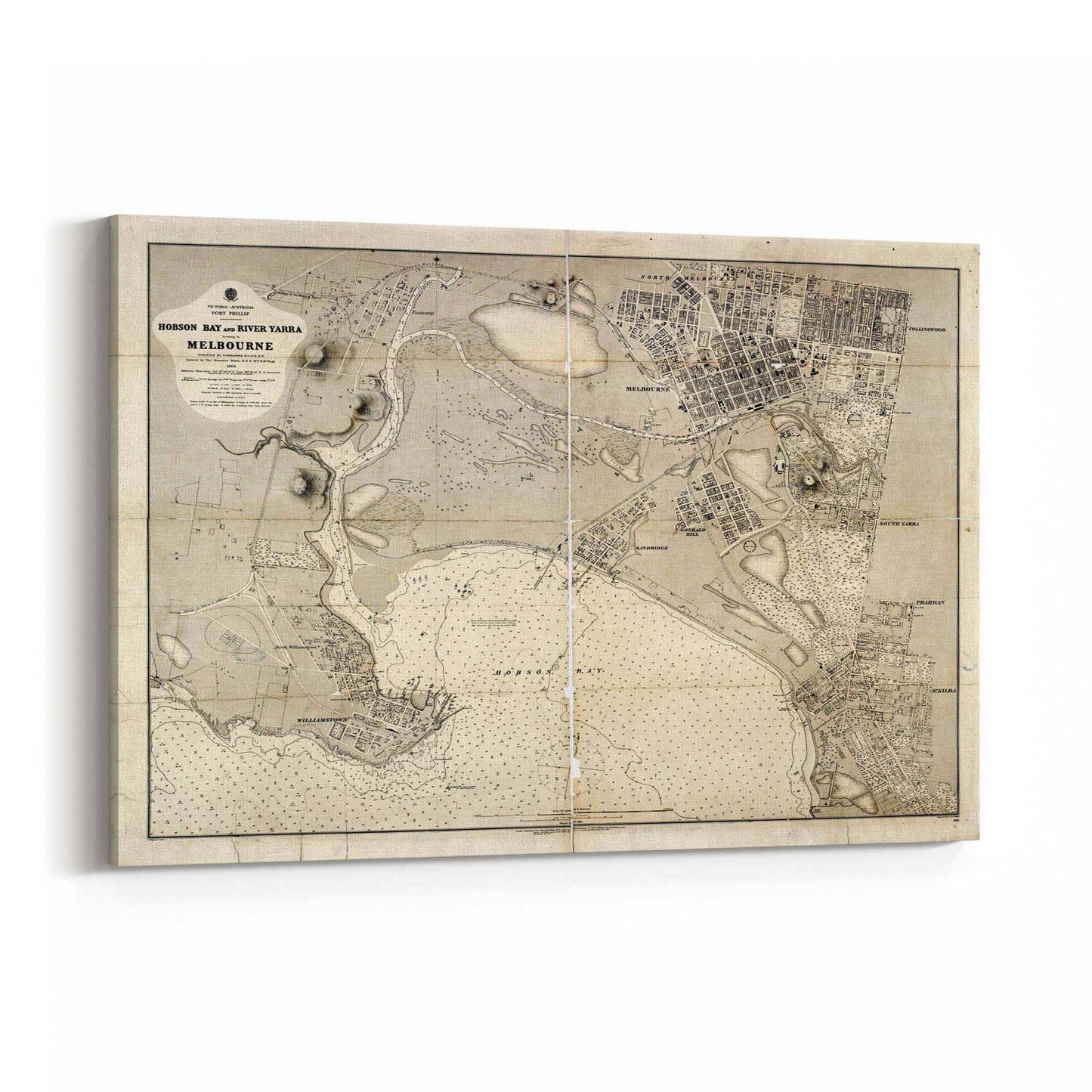 Melbourne Victoria Vintage Map Australia Wall Art #2 - The Affordable Art Company