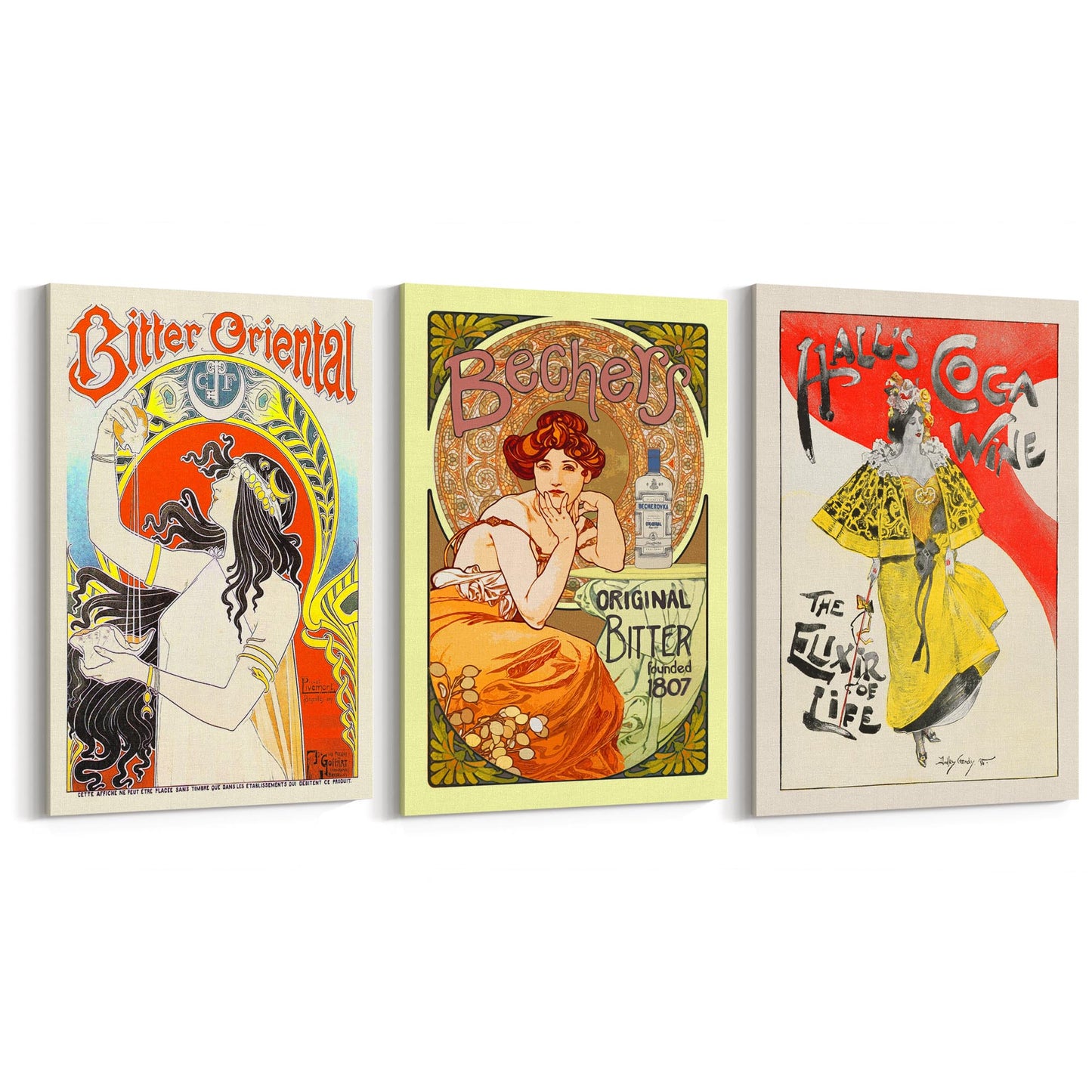 Set of Vintage French Bitter Adverts Wall Art - The Affordable Art Company