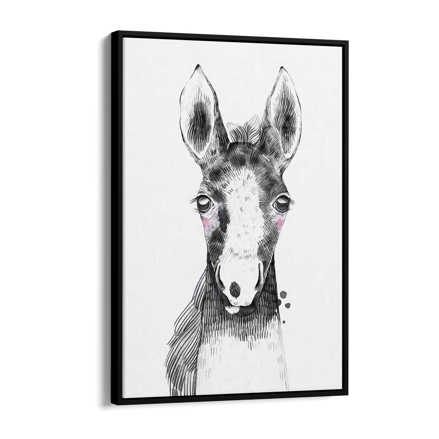 Cute Blushing Baby Horse Nursery Animal Wall Art - The Affordable Art Company