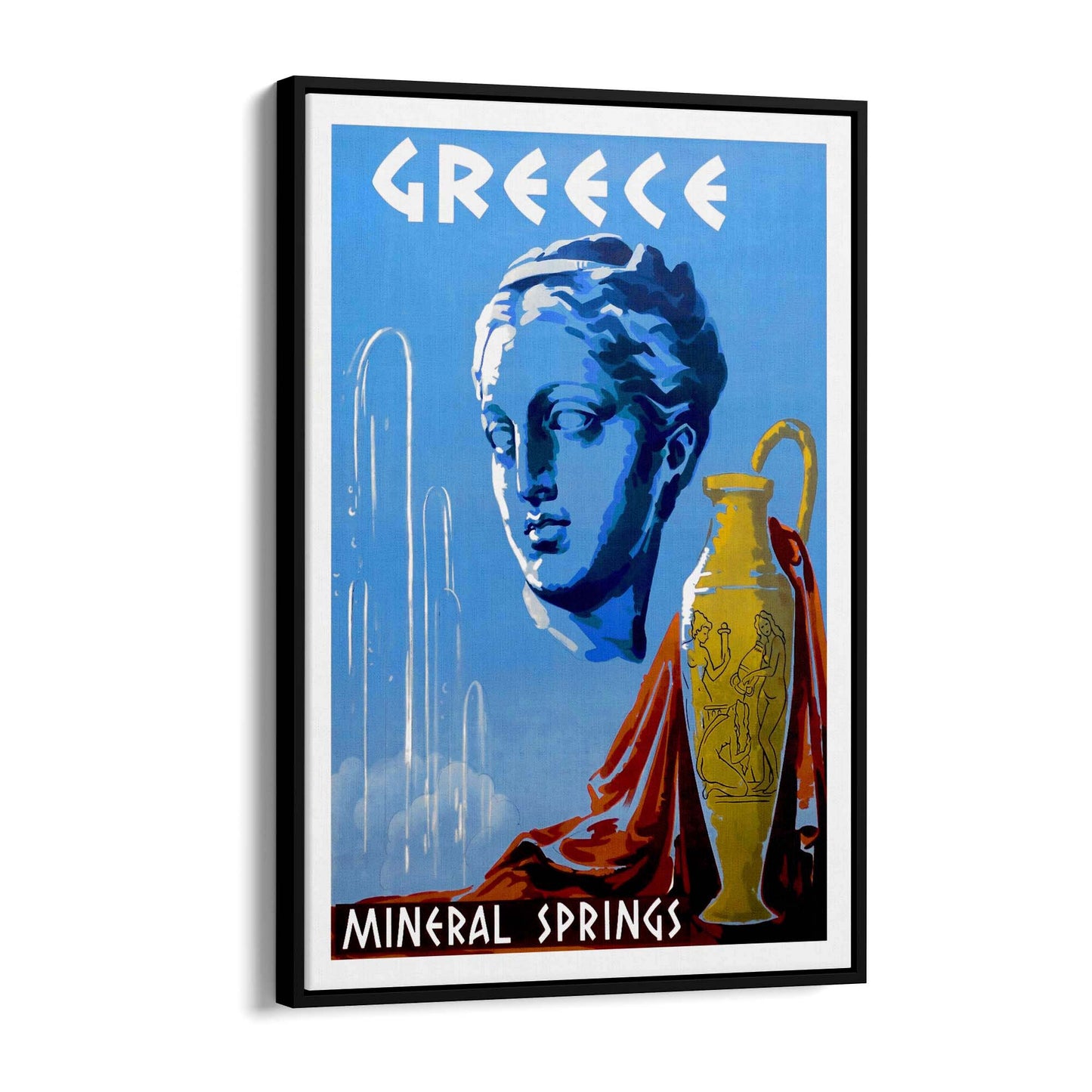 Mineral Springs Greece Vintage Travel Advert Wall Art - The Affordable Art Company