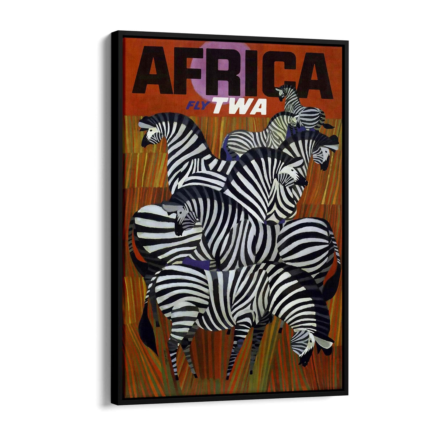 Africa fly TWA Vintage Travel Advert Wall Art - The Affordable Art Company