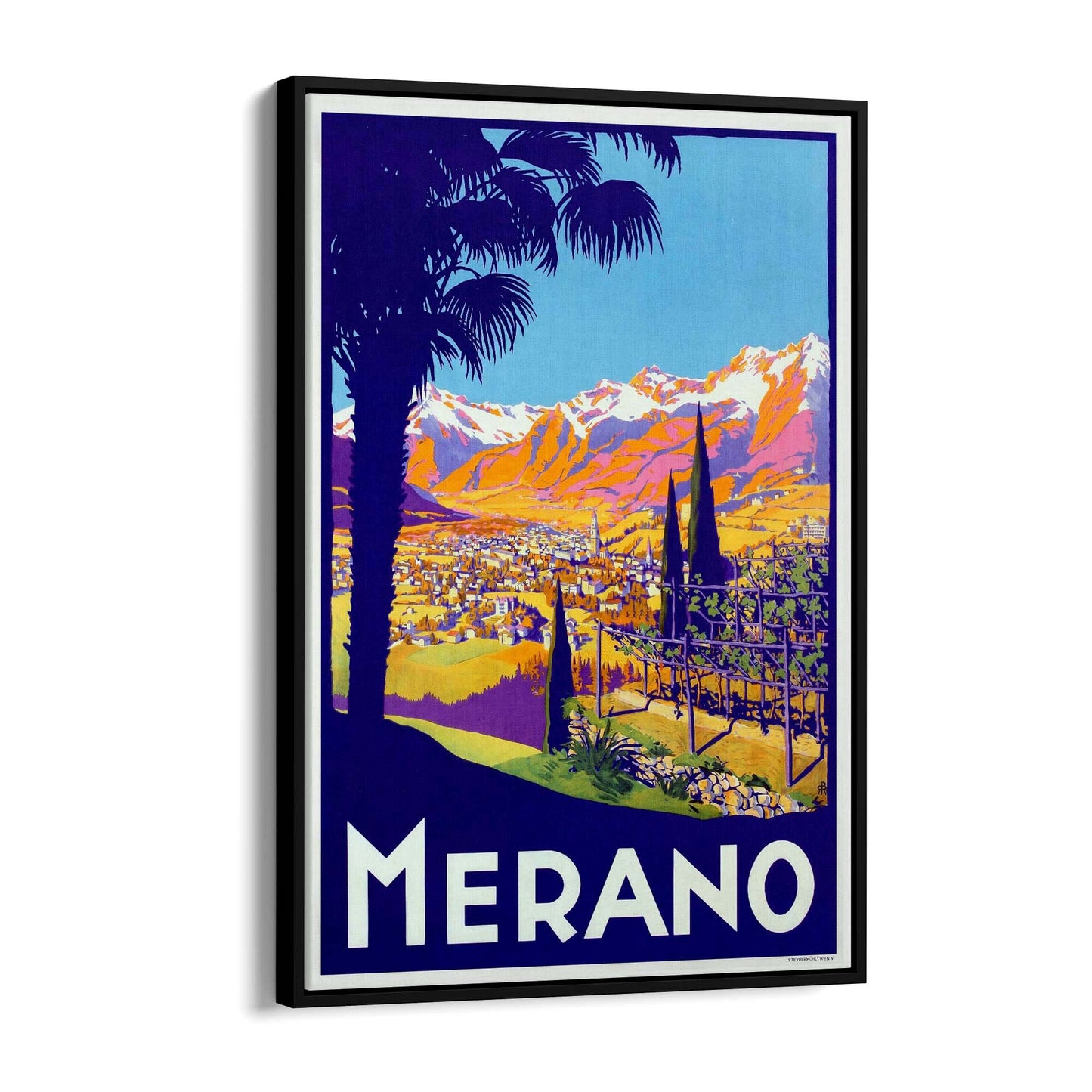 Merano, Italy Vintage Travel Advert Wall Art - The Affordable Art Company