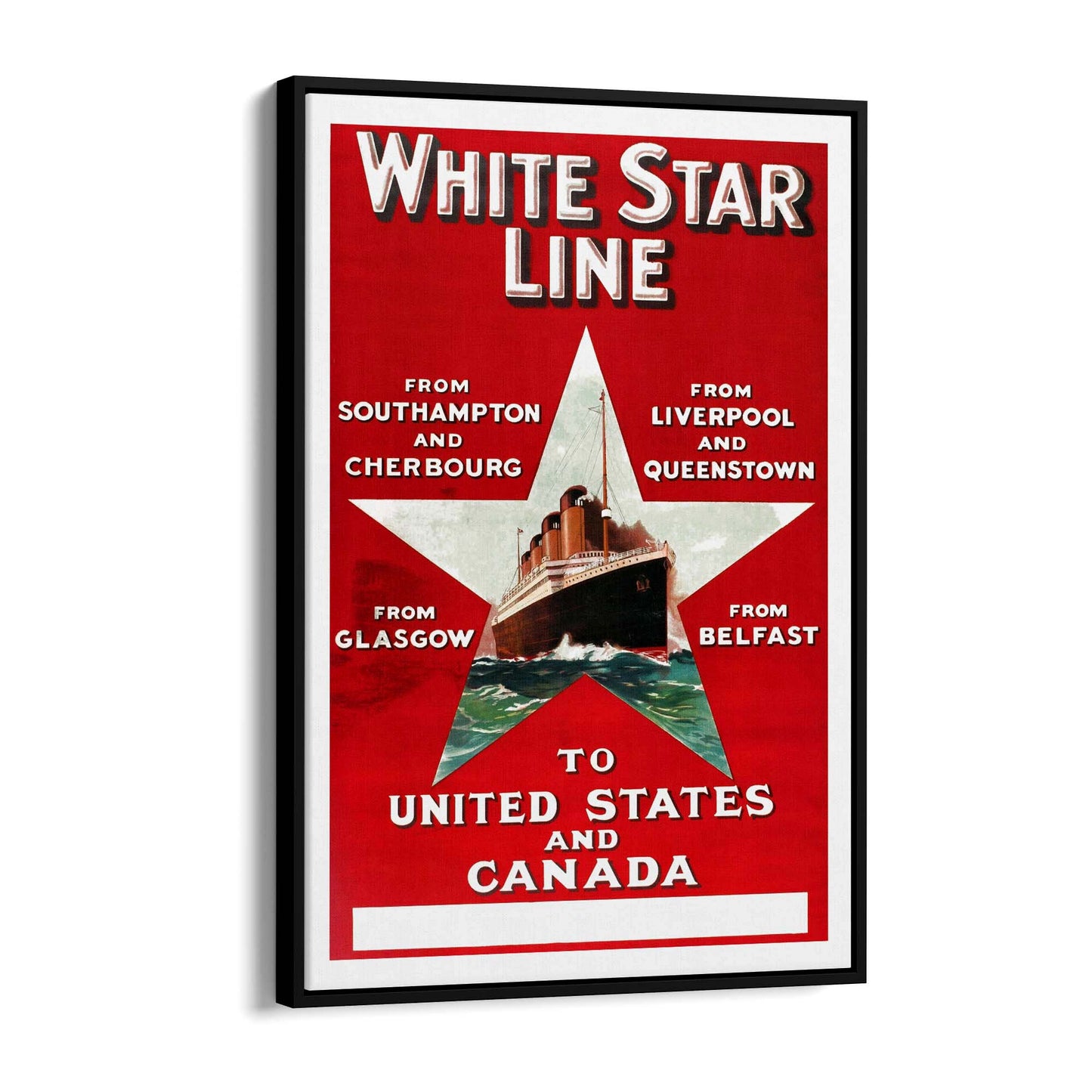 White Star Line Vintage Shipping Advert Wall Art #3 - The Affordable Art Company