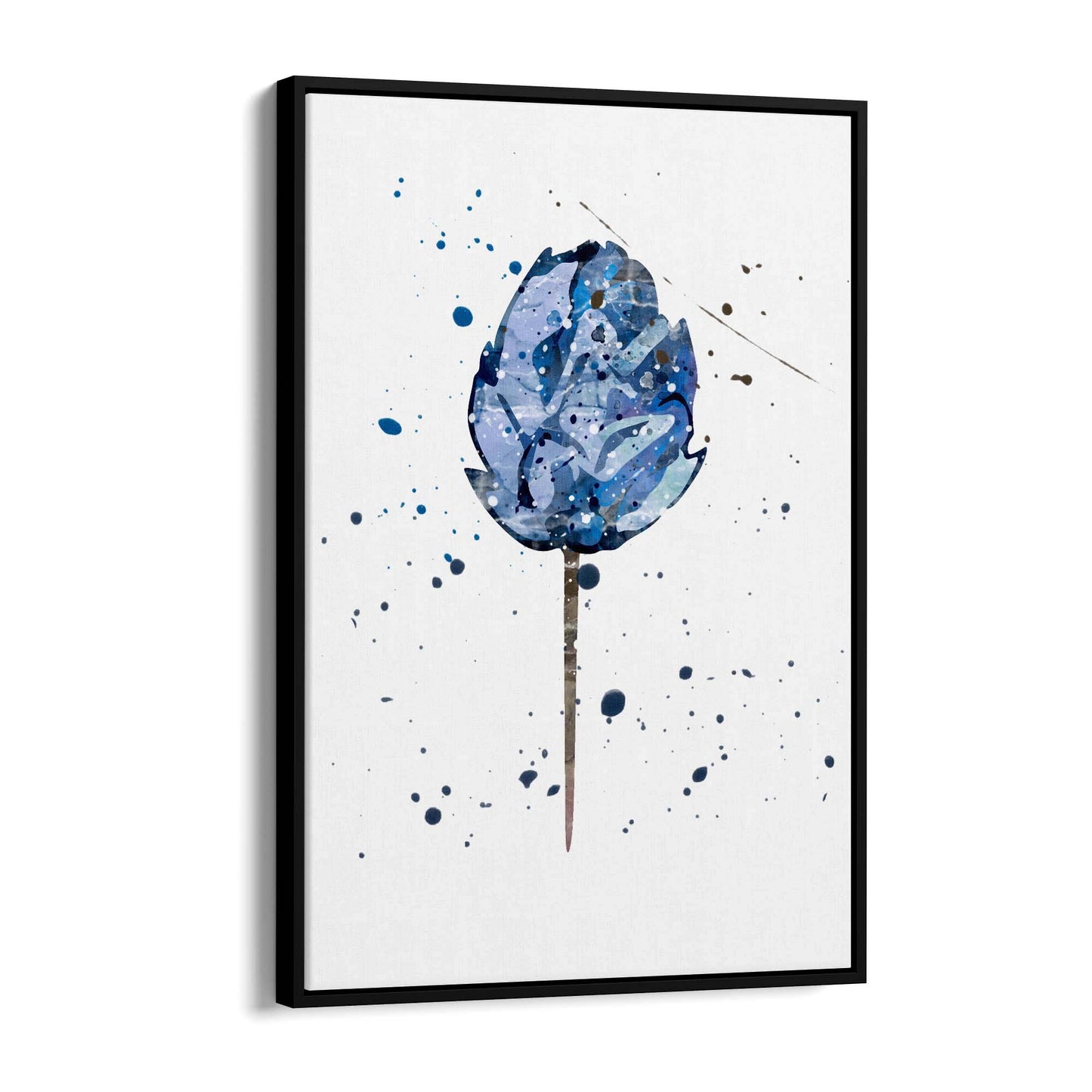 Scandi Blue Flower Design Minimal Kitchen Wall Art #2 - The Affordable Art Company