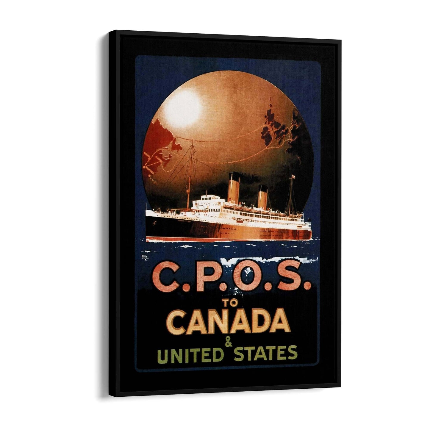 CPOS to Canada Vintage Shipping Advert Wall Art - The Affordable Art Company