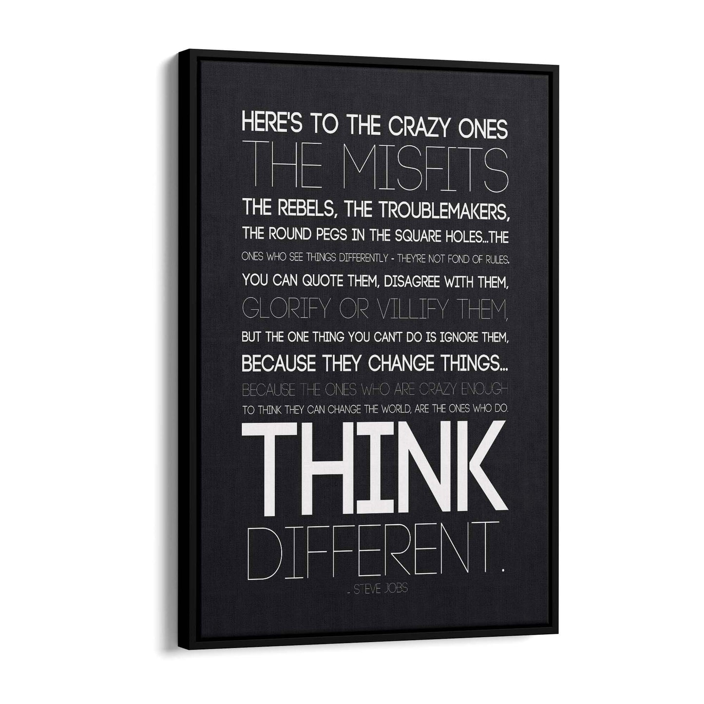 "Think Different" Steve Jobs Office Quote Wall Art - The Affordable Art Company