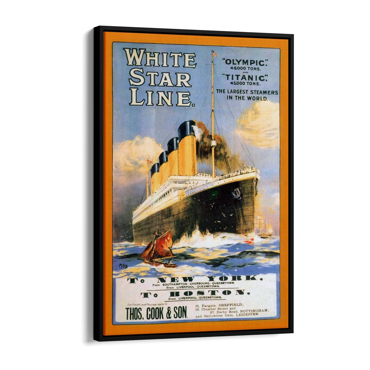 White Star Line - Titanic Vintage Advert Wall Art - The Affordable Art Company