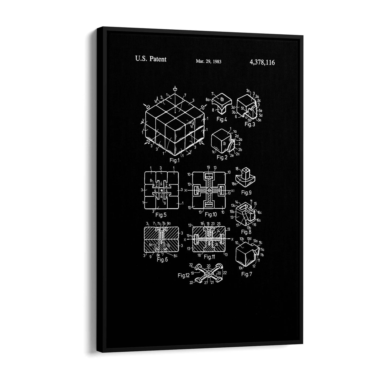 Vintage Rubik's Cube Patent 80s Toy Wall Art #1 - The Affordable Art Company