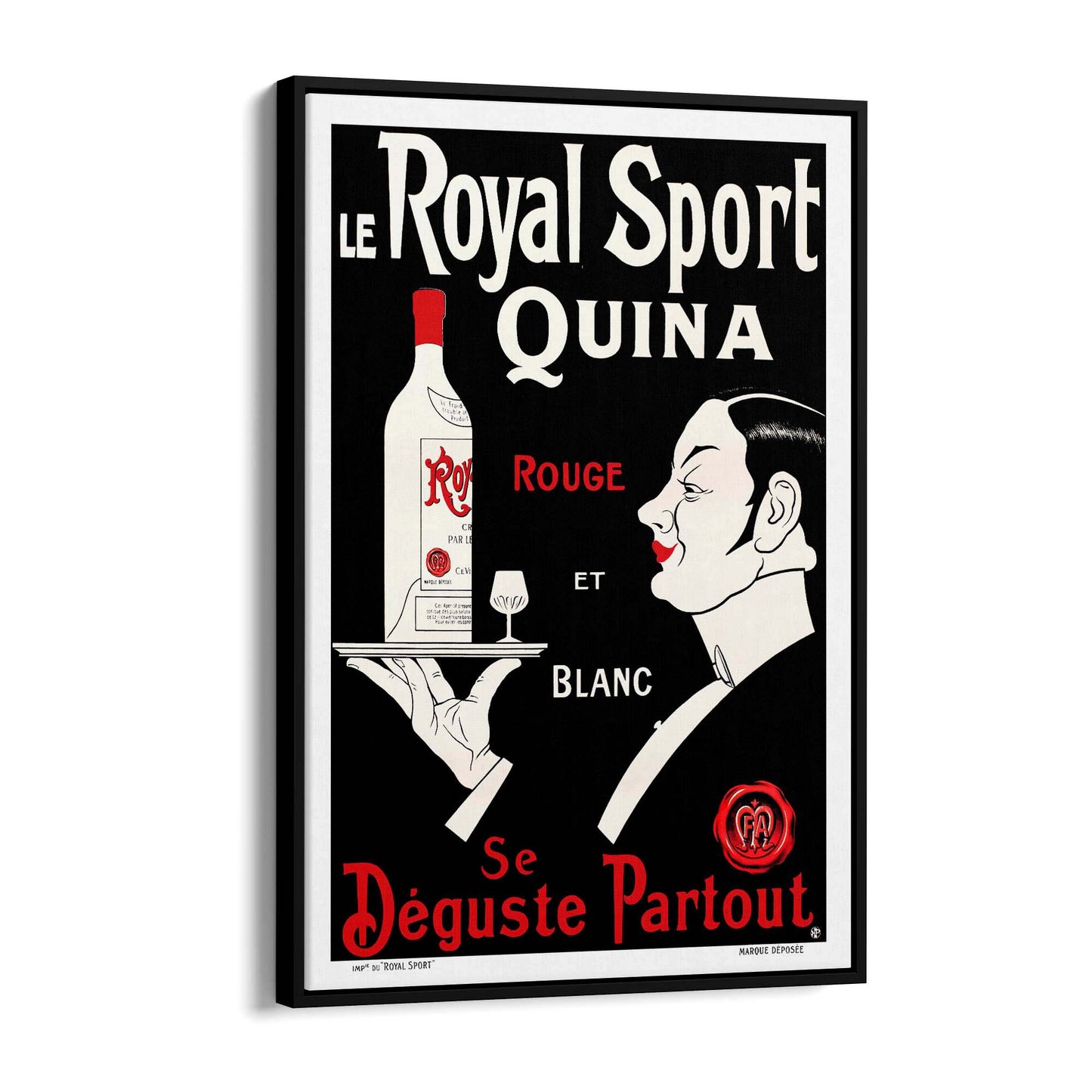 French Le Royal Wine Vintage Advert Cafe Wall Art - The Affordable Art Company
