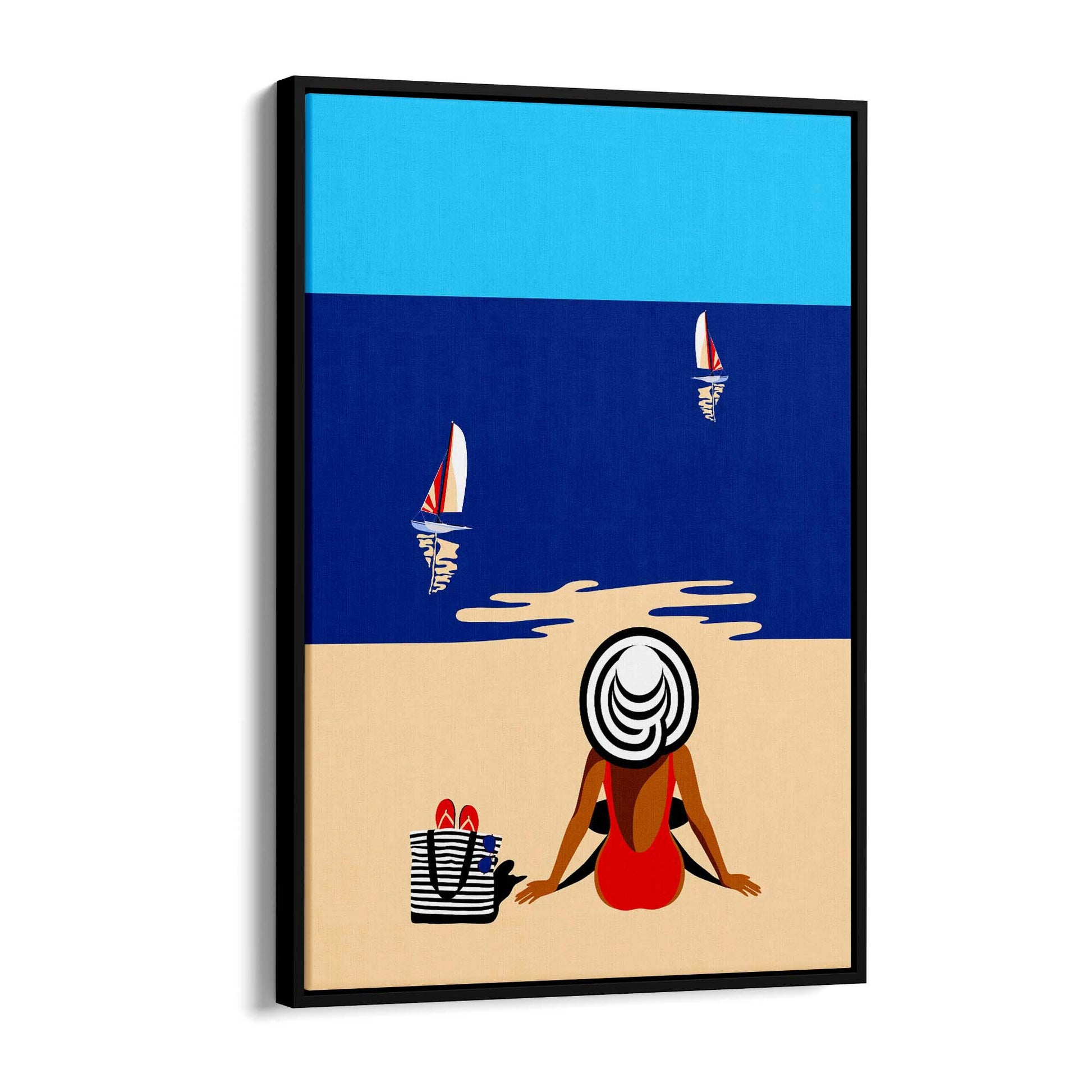 Retro Summer Beach Coastal Fashion Wall Art #5 - The Affordable Art Company