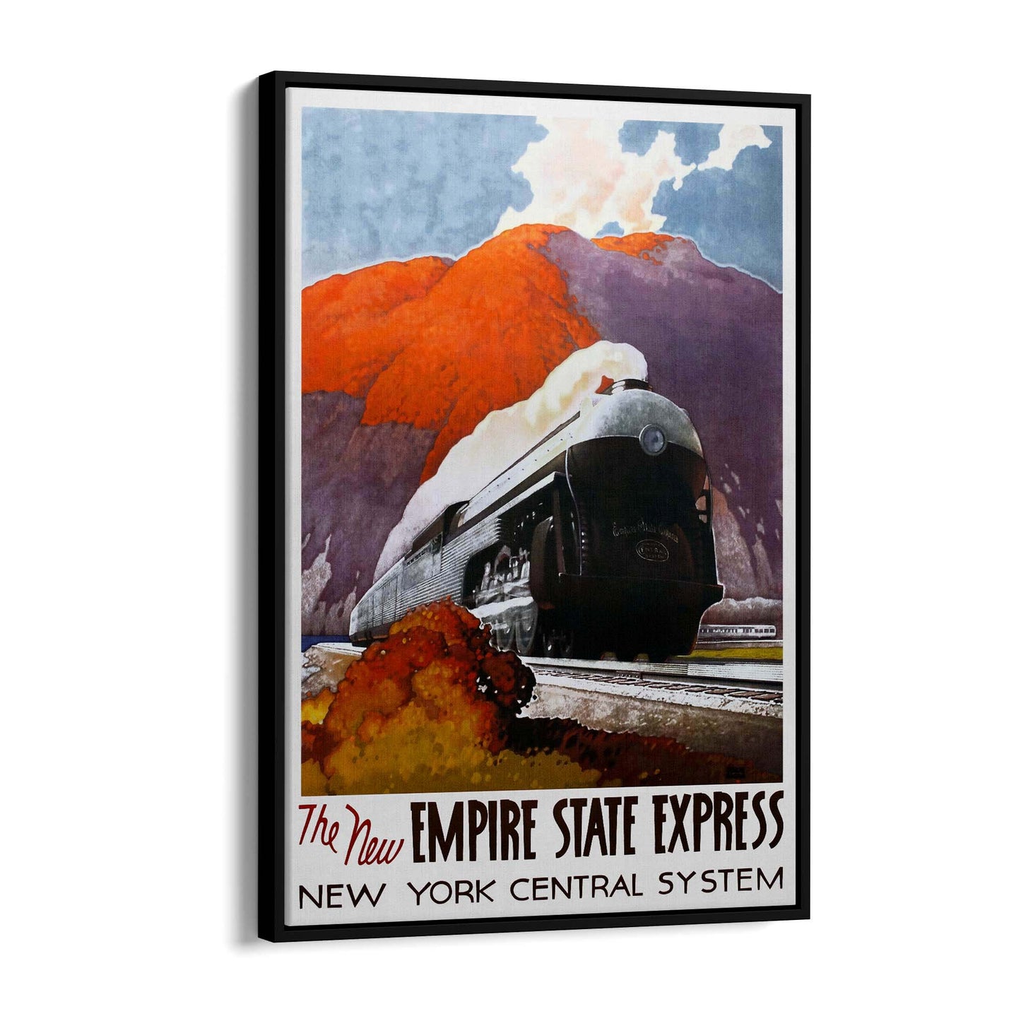 New York Empire State Express Vintage Travel Advert Wall Art - The Affordable Art Company