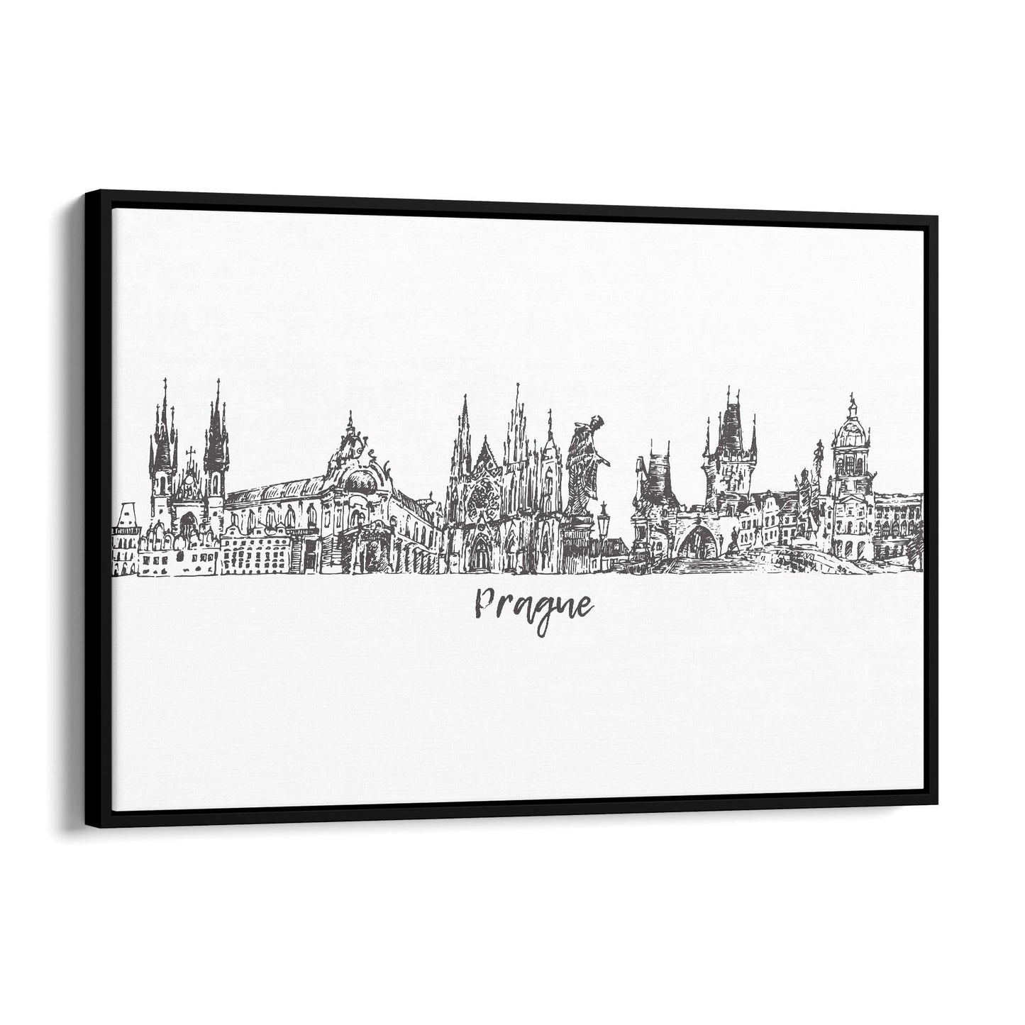 Prague Czech Cityscape Minimal Painting Wall Art #3 - The Affordable Art Company