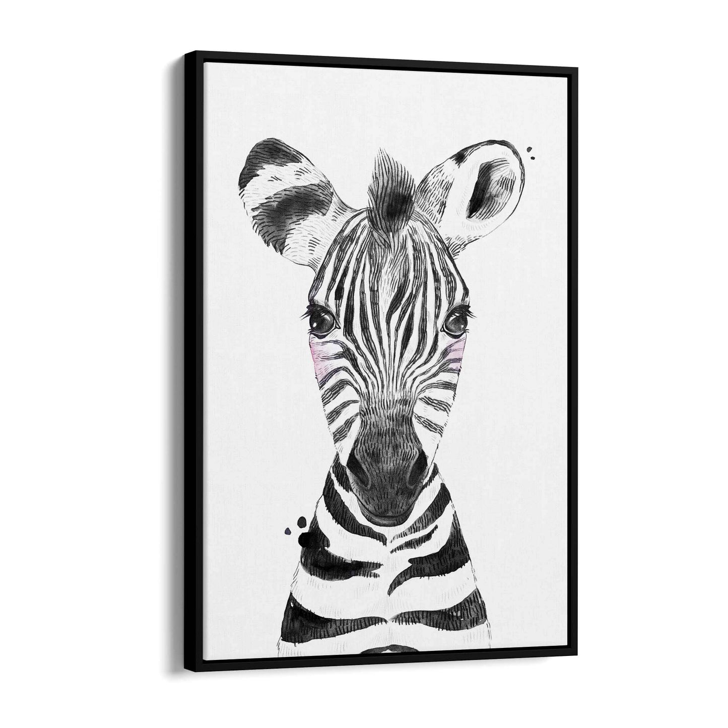 Cute Blushing Baby Zebra Nursery Animal Wall Art - The Affordable Art Company