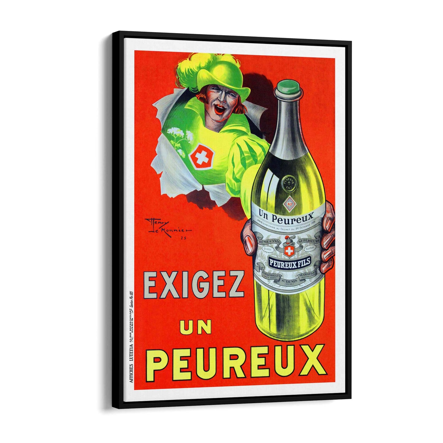 Exigez Un Peureux Vintage Drinks Advert Wall Art - The Affordable Art Company