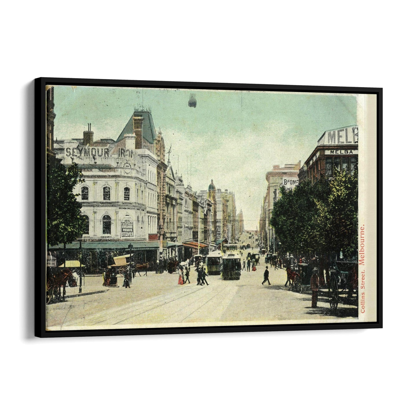 Collins St Melbourne Vintage Photograph Wall Art #2 - The Affordable Art Company