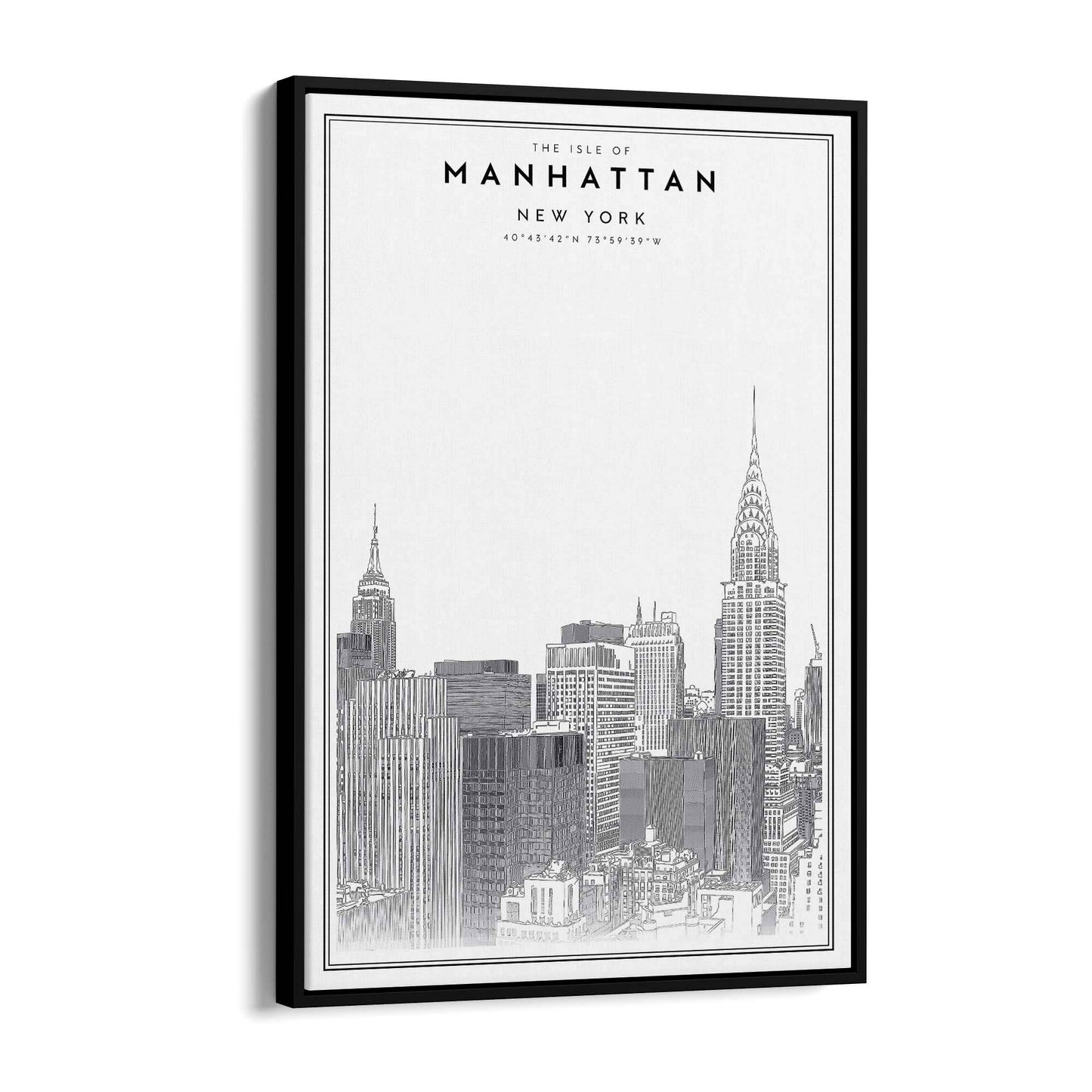 Minimal Manhattan Skyline New York Wall Art - The Affordable Art Company