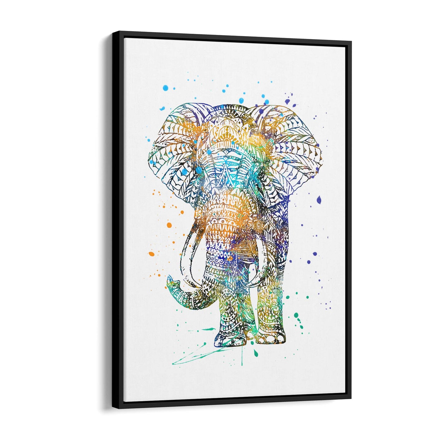 Elephant Mandala Cute Pattern Animal Wall Art - The Affordable Art Company