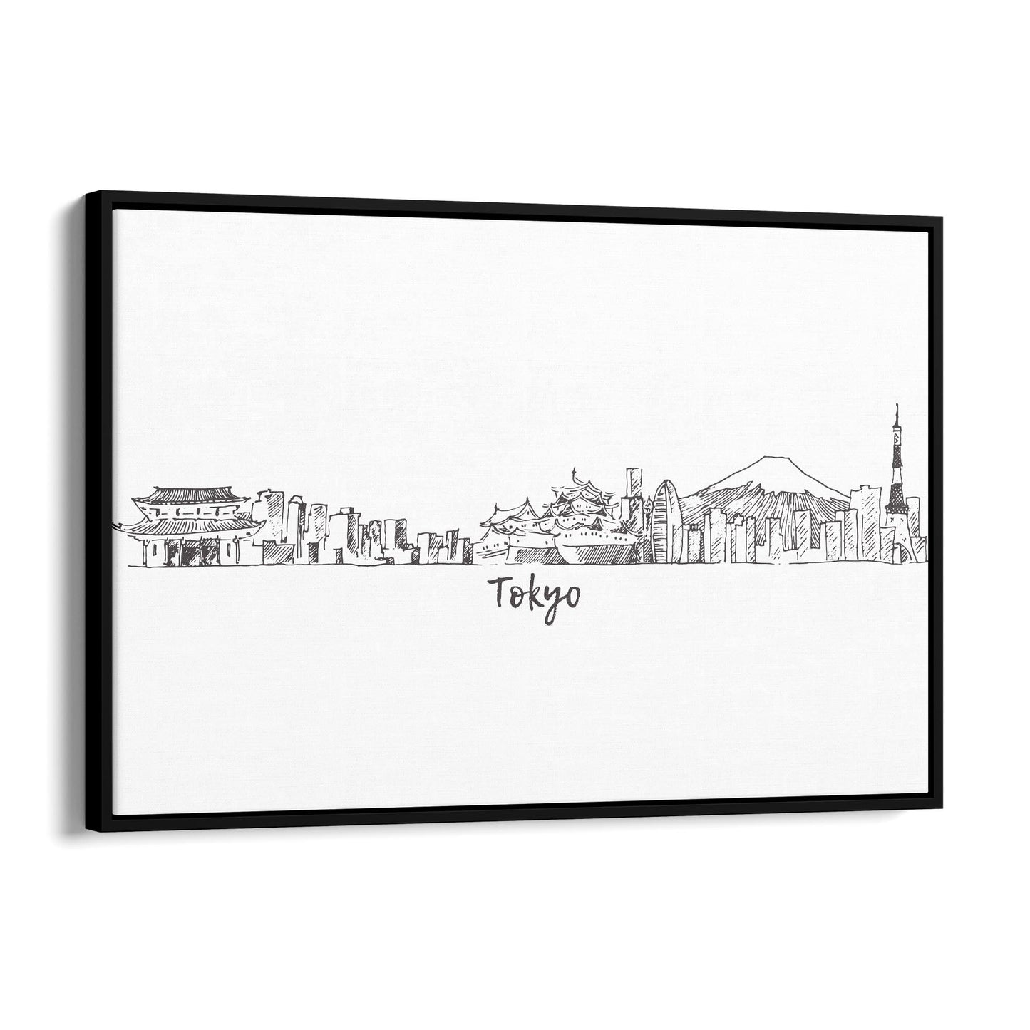 Tokyo Japan Cityscape Drawing Travel Wall Art #2 - The Affordable Art Company