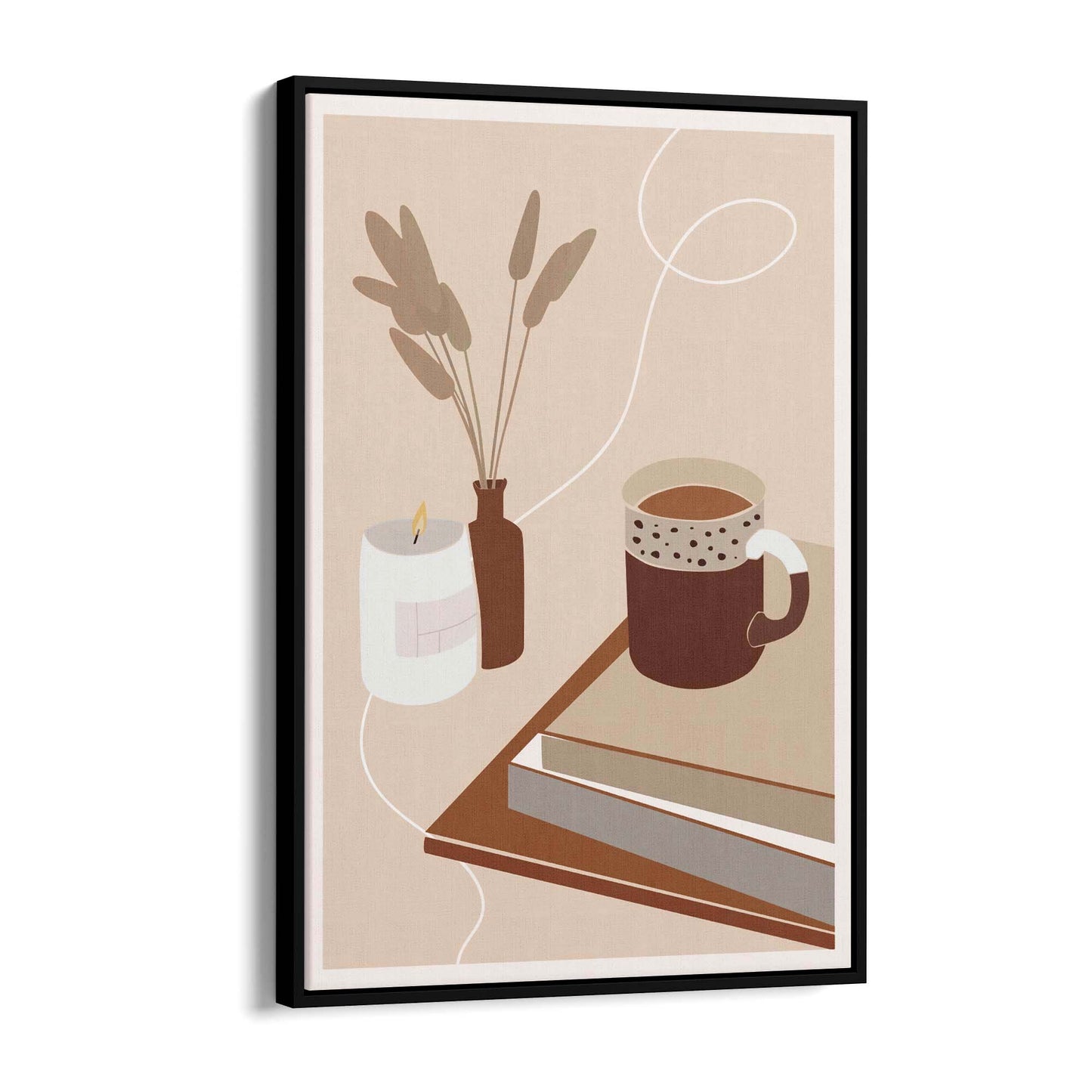 Abstract Coffee Morning Retro Minimal Wall Art - The Affordable Art Company