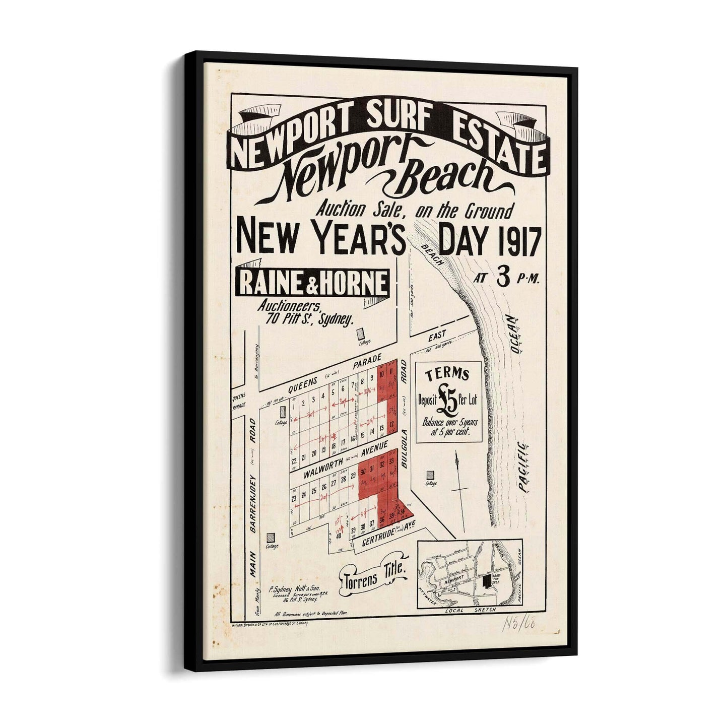 Newport New South Wales Vintage Surf Wall Art - The Affordable Art Company