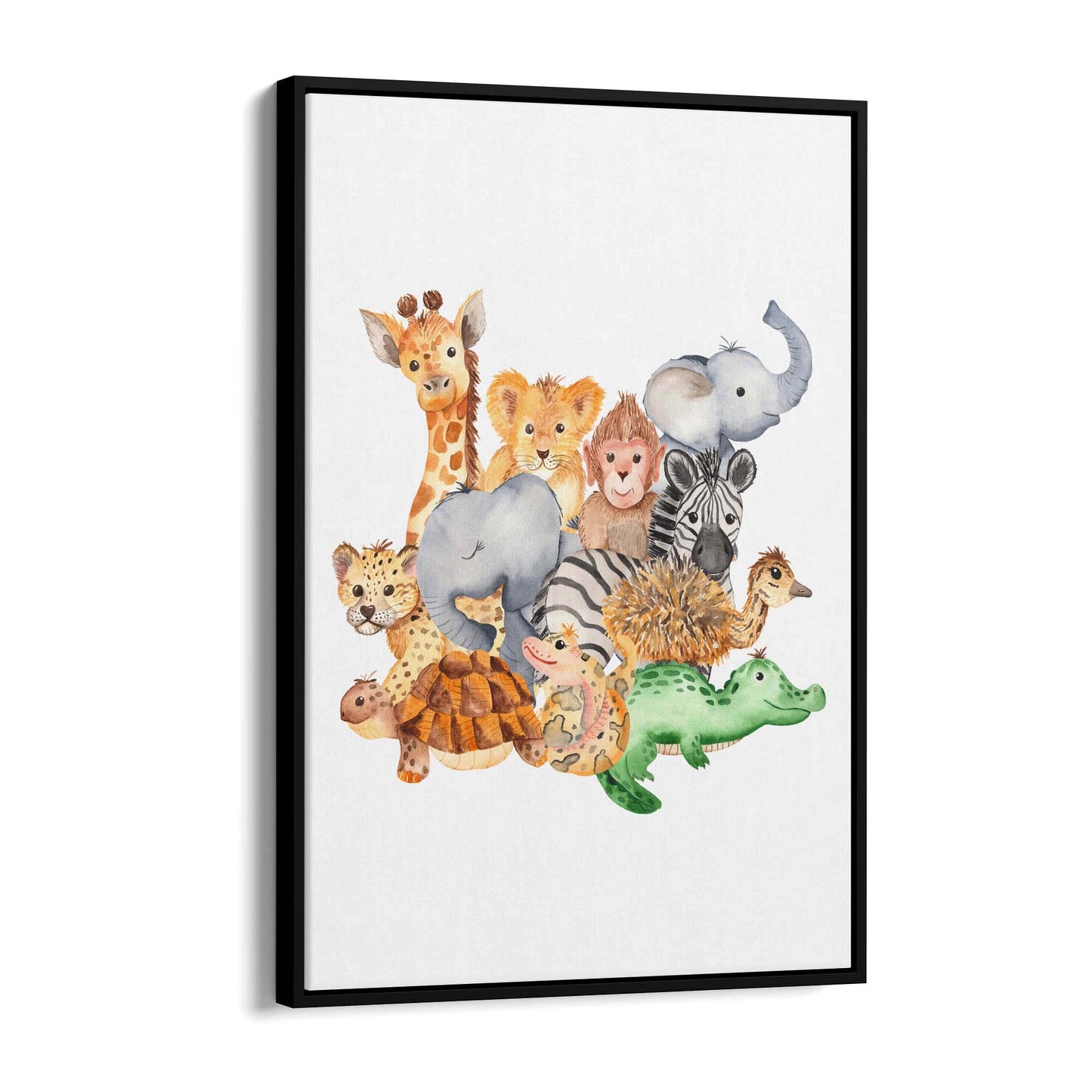 Safari Animal Group Painting Nursery Wall Art #2 - The Affordable Art Company