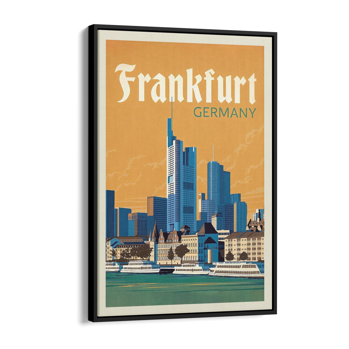 Retro Frankfurt, Germany Travel Advert Wall Art - Portsby