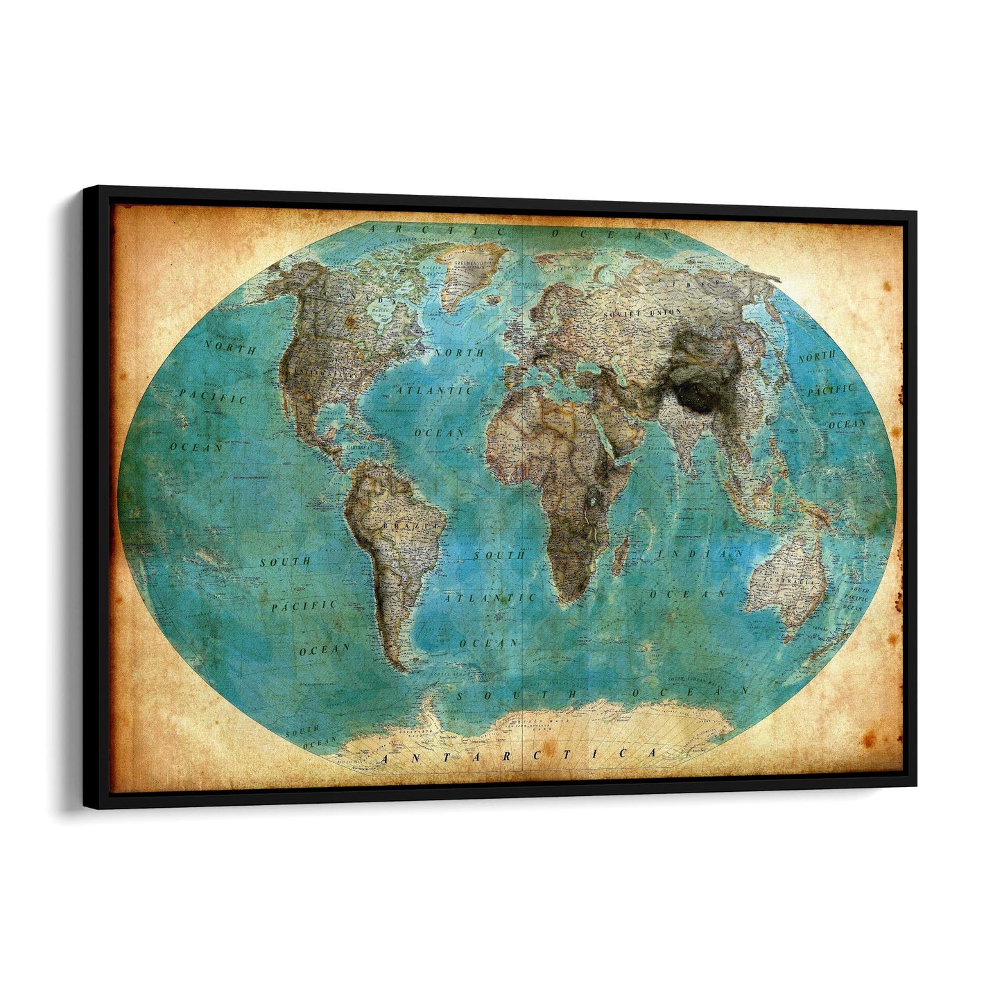 Vintage World Map Old Wall Art #5 - The Affordable Art Company