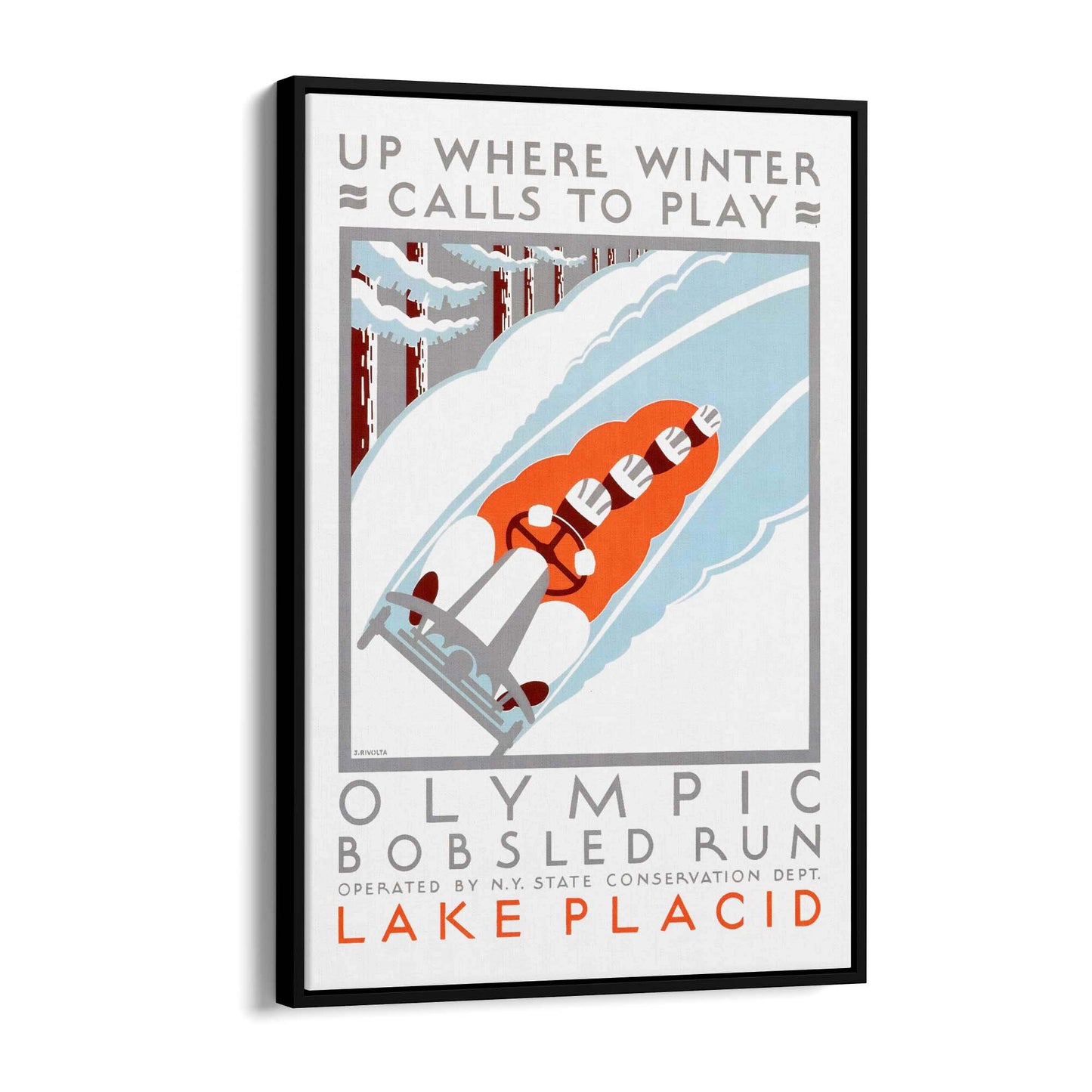 Olympic Bobsled Run Vintage Sports Advert Wall Art - The Affordable Art Company