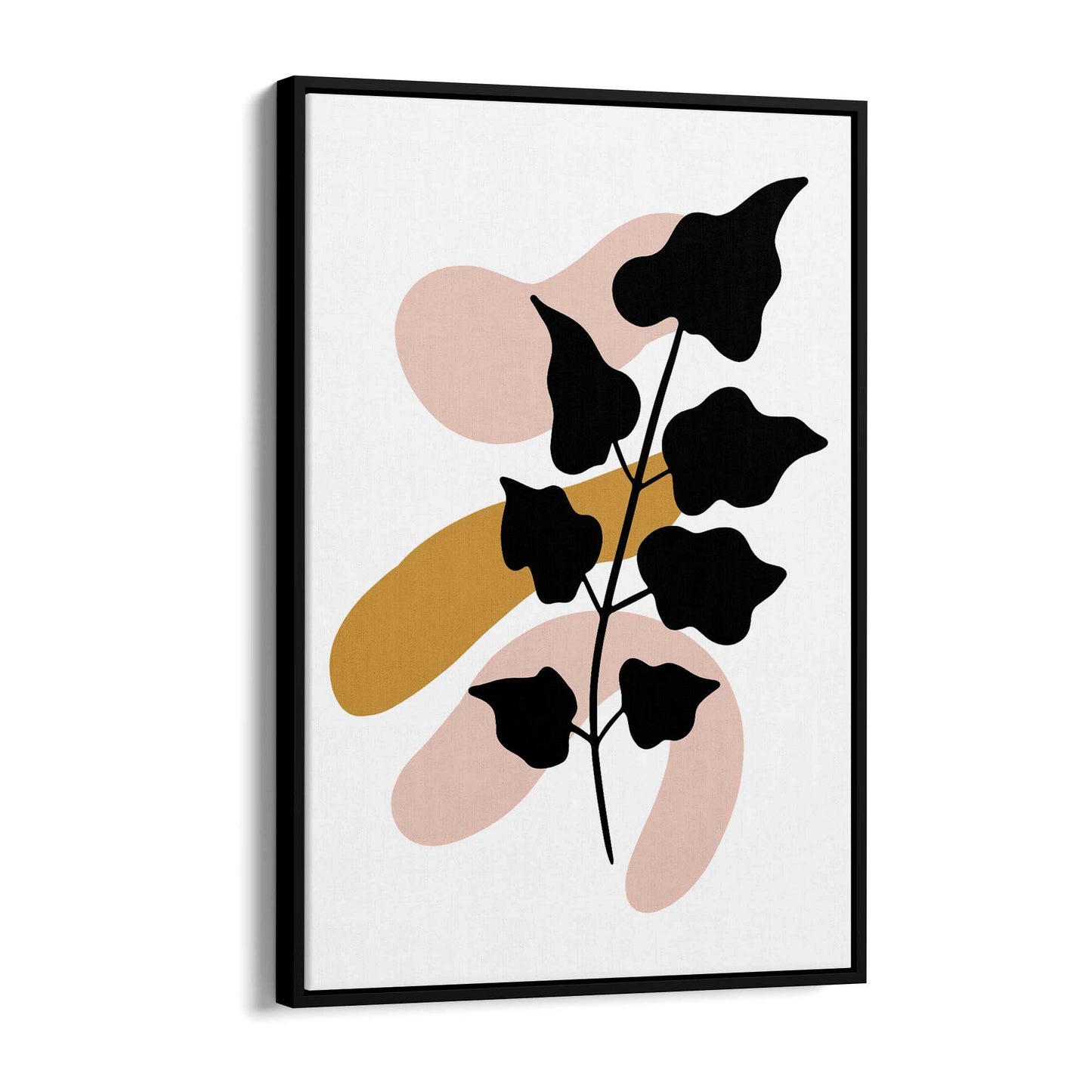 Abstract Flower Black Plant Nature Leaves Wall Art - The Affordable Art Company