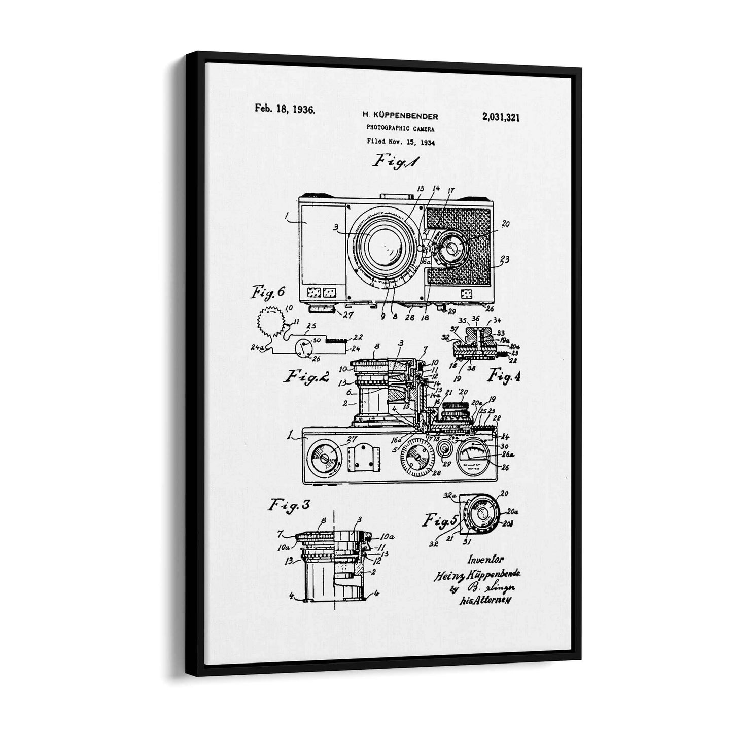 Vintage Camera Patent Photographer Wall Art #2 - The Affordable Art Company