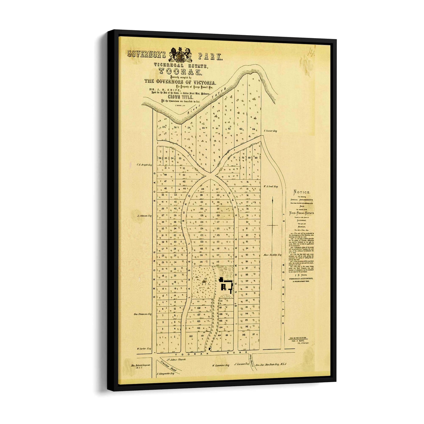 Toorak Melbourne Real Estate Advert Wall Art - The Affordable Art Company