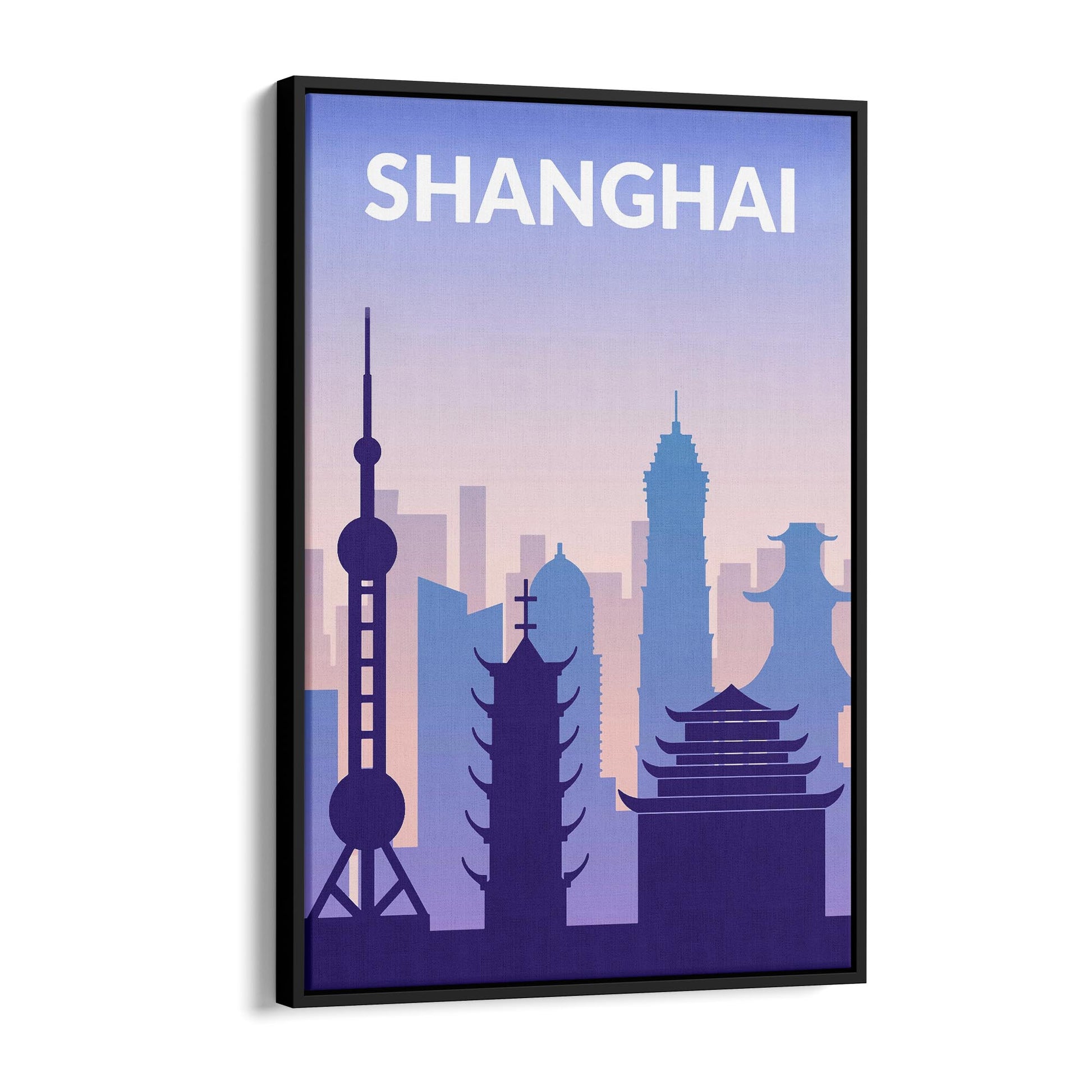 Retro Shanghai China Travel Advert Wall Art - Portsby