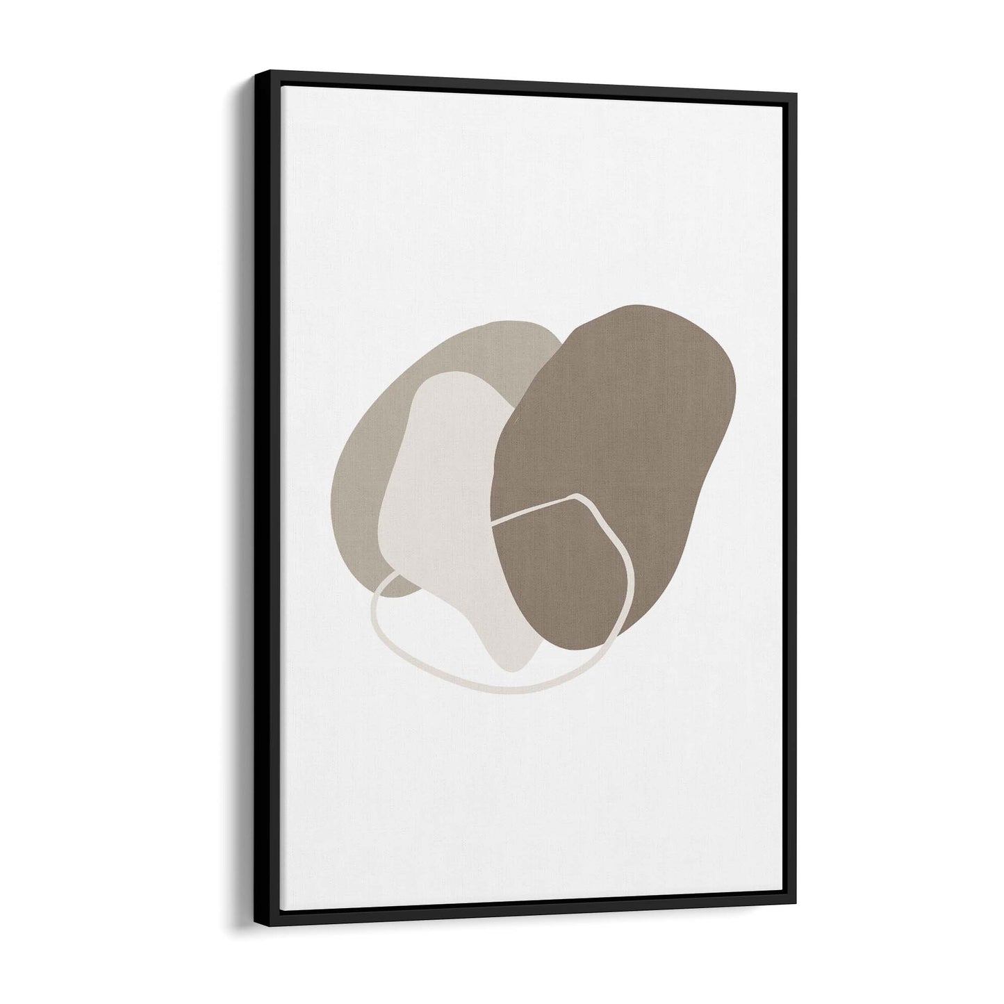 Minimal Black & White Shapes Abstract Wall Art #1 - The Affordable Art Company