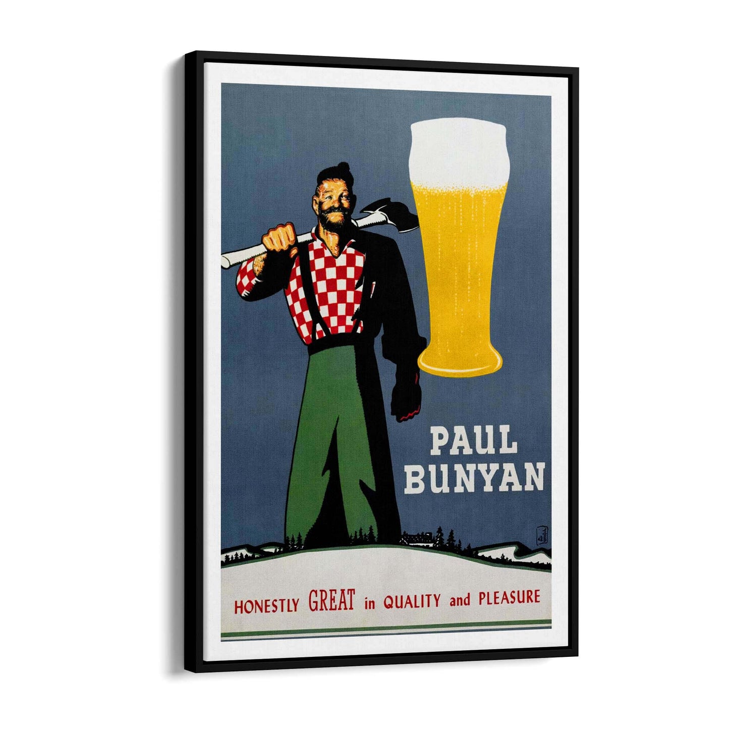Paul Bunyan Vintage Beer Advert Wall Art - The Affordable Art Company