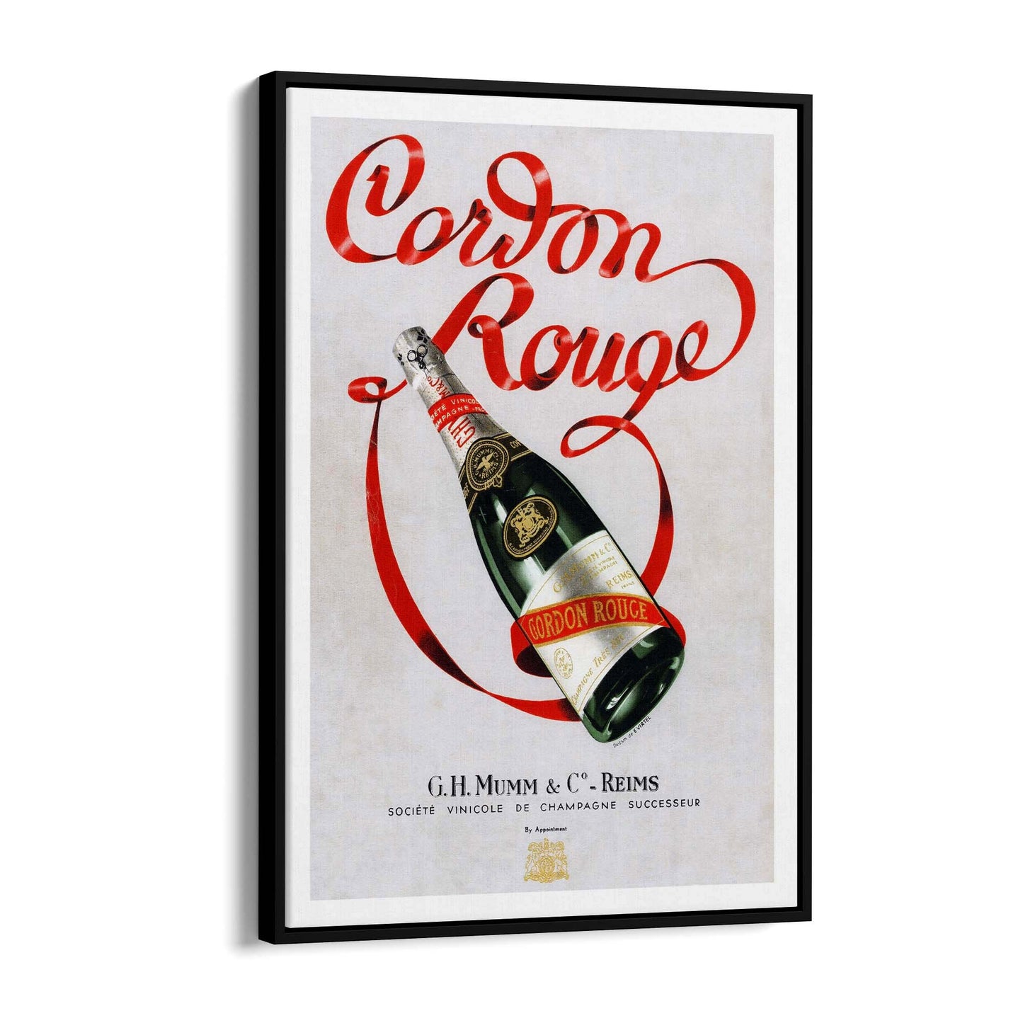 Cordon Rouge Champagne Vintage Drinks Advert Wall Art - The Affordable Art Company