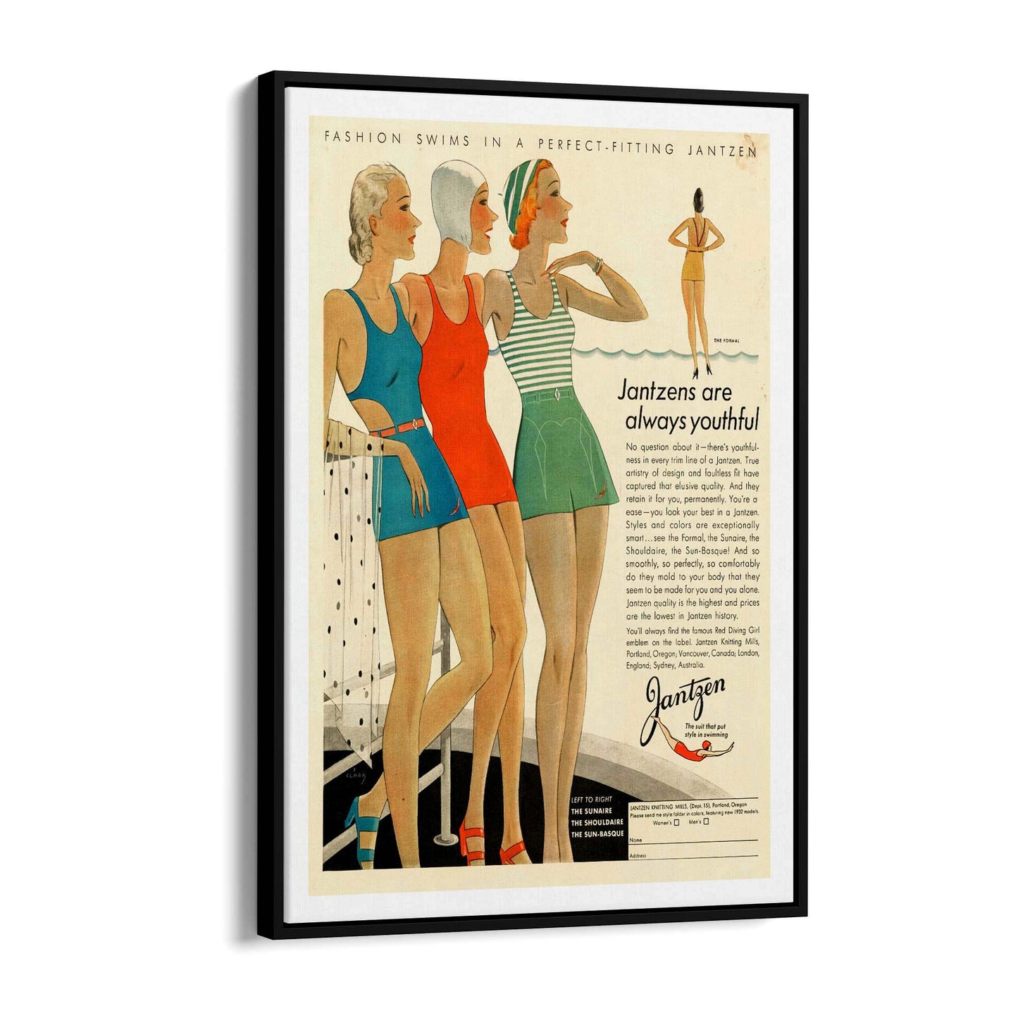 Vintage Fashion Advert Girls Bedroom Wall Art - The Affordable Art Company