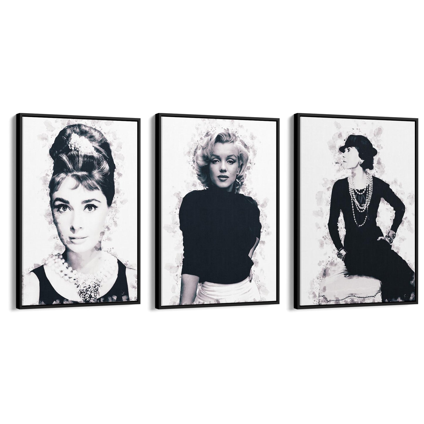 Set of Fashion Icons Ink Style Minimal Wall Art #1 - The Affordable Art Company