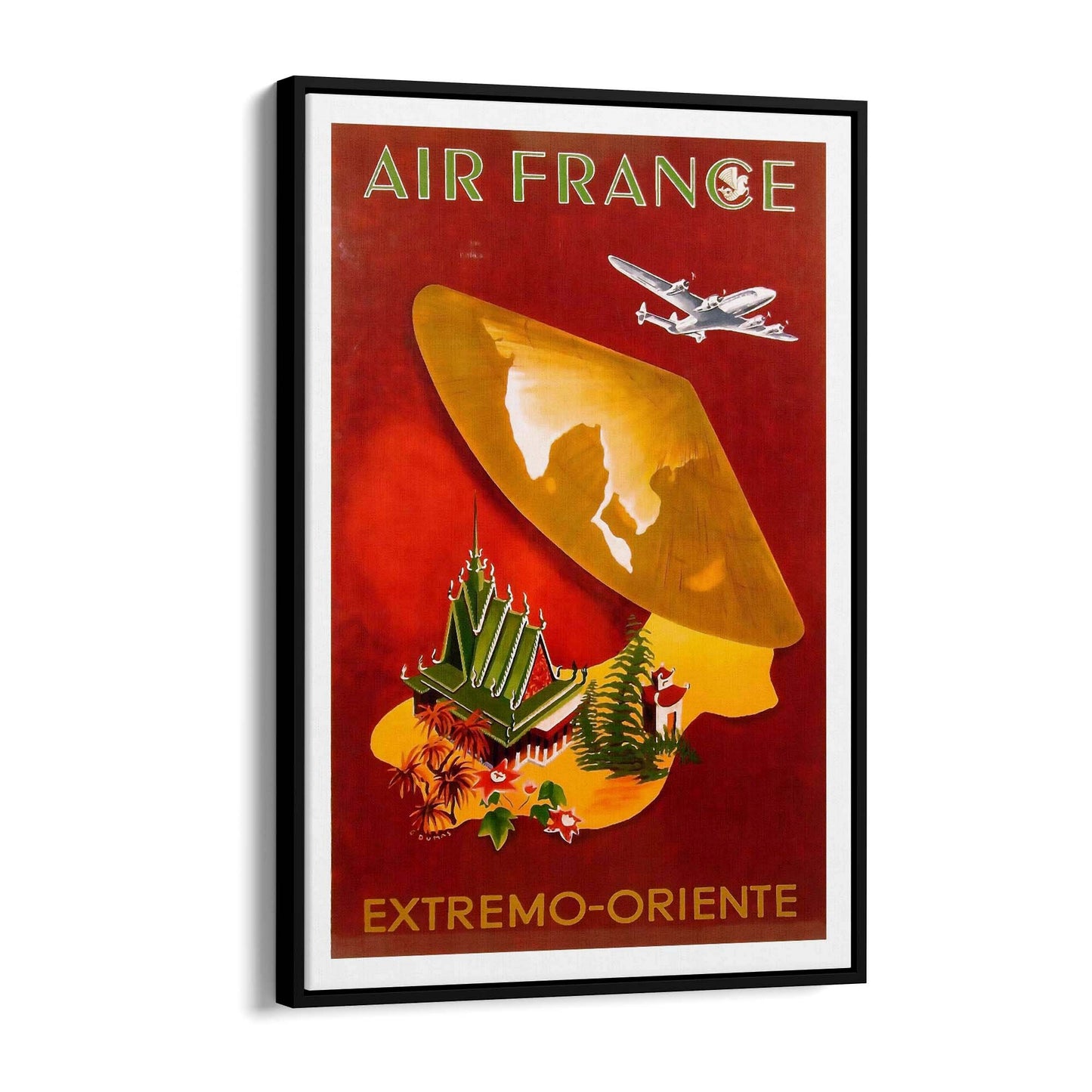 China by Air France Vintage Travel Advert Wall Art - The Affordable Art Company