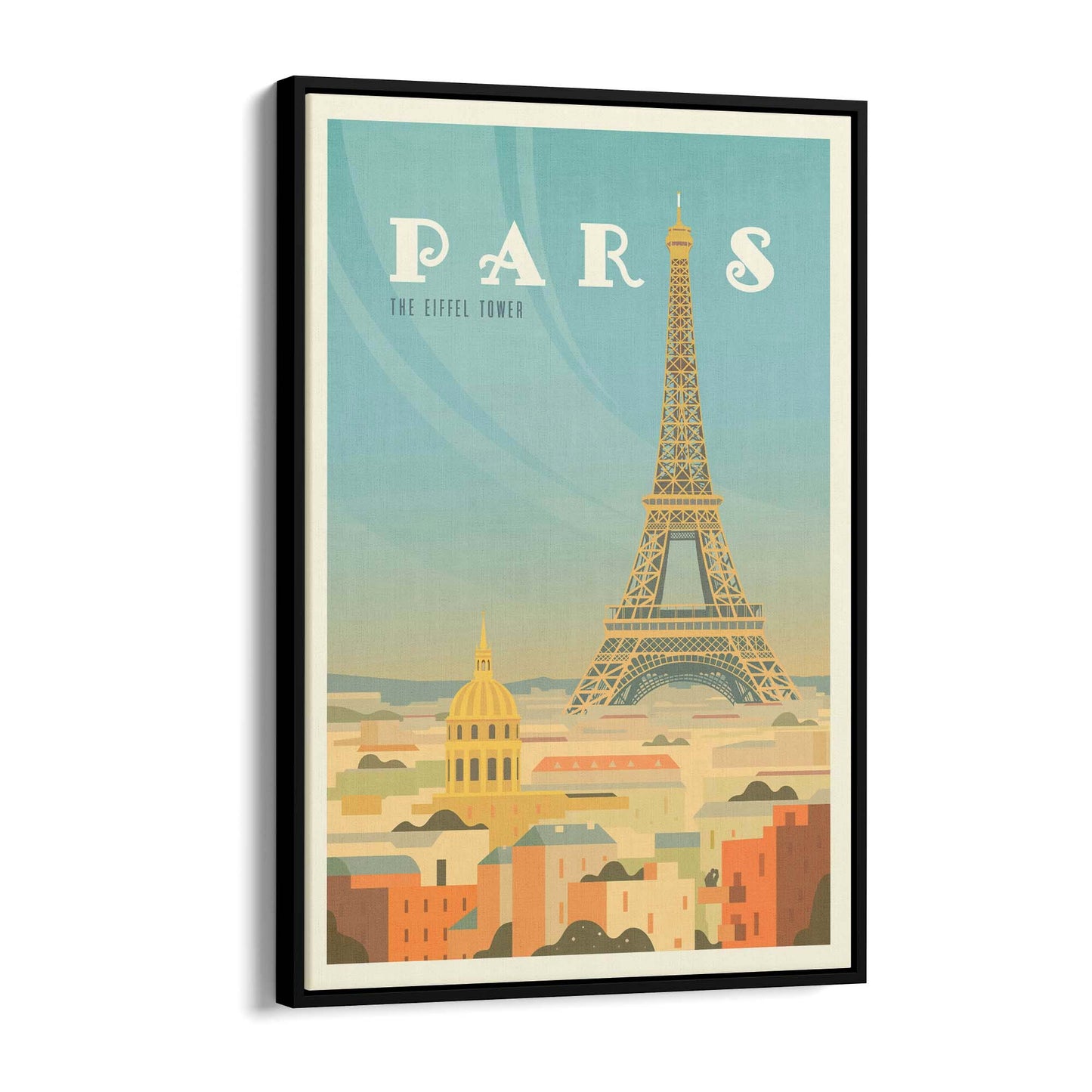 Retro Paris France Vintage Travel European Wall Art - The Affordable Art Company