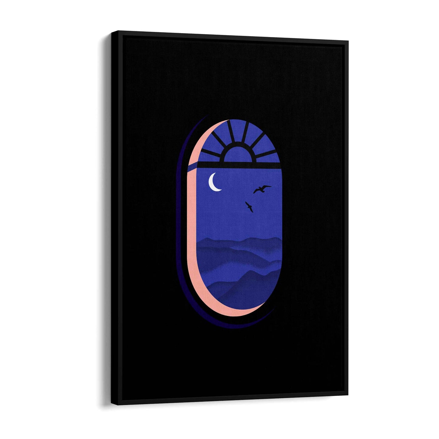 Retro Evening Window Minimal Wall Art - The Affordable Art Company
