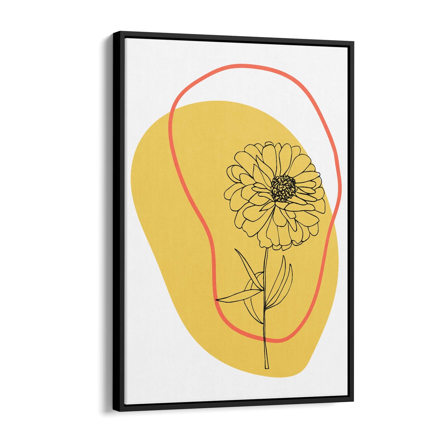 Abstract Sunflower Yellow Flower Modern Wall Art - The Affordable Art Company