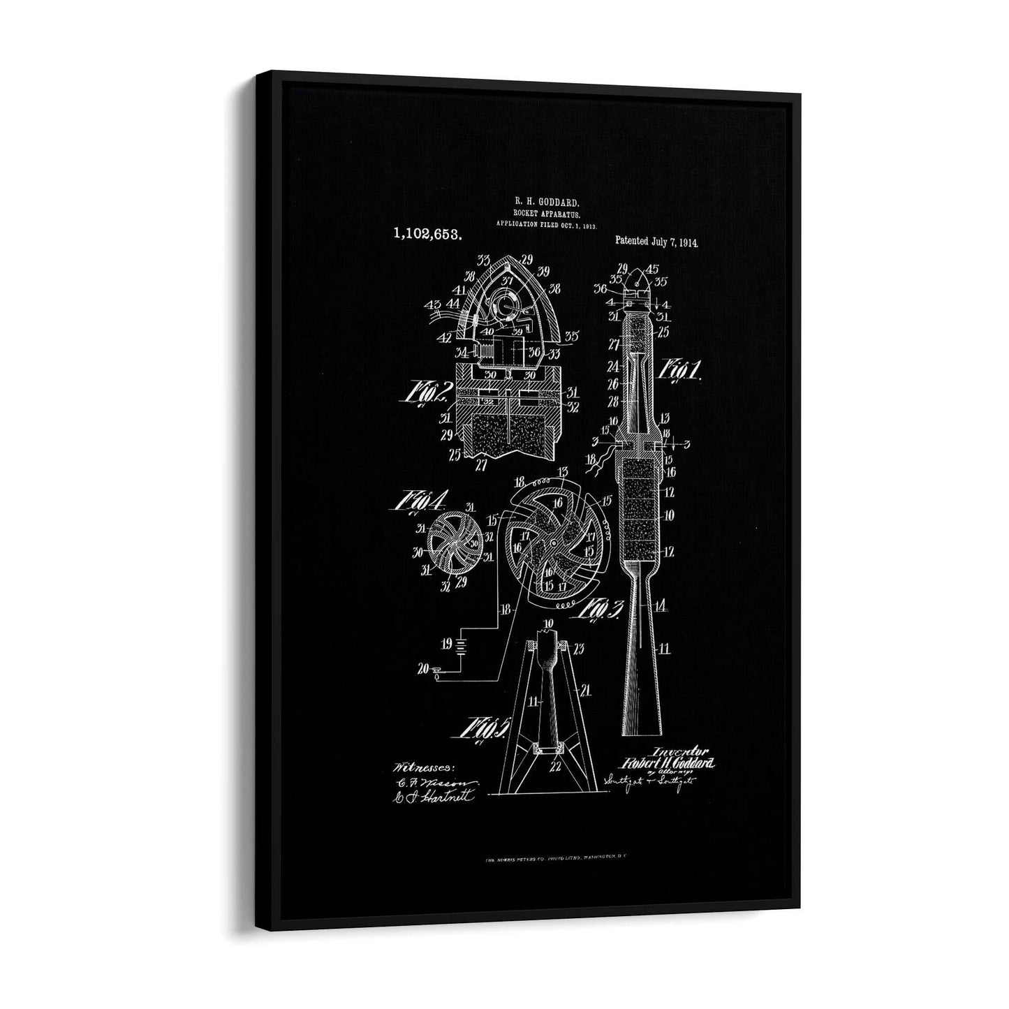 Vintage Rocket Patent Engineering Wall Art #1 - The Affordable Art Company