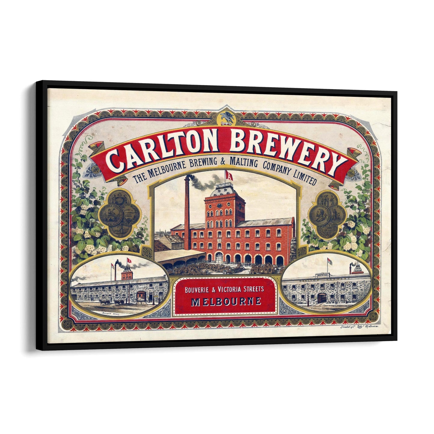 Carlton Brewery Melbourne Vintage Beer Wall Art - The Affordable Art Company