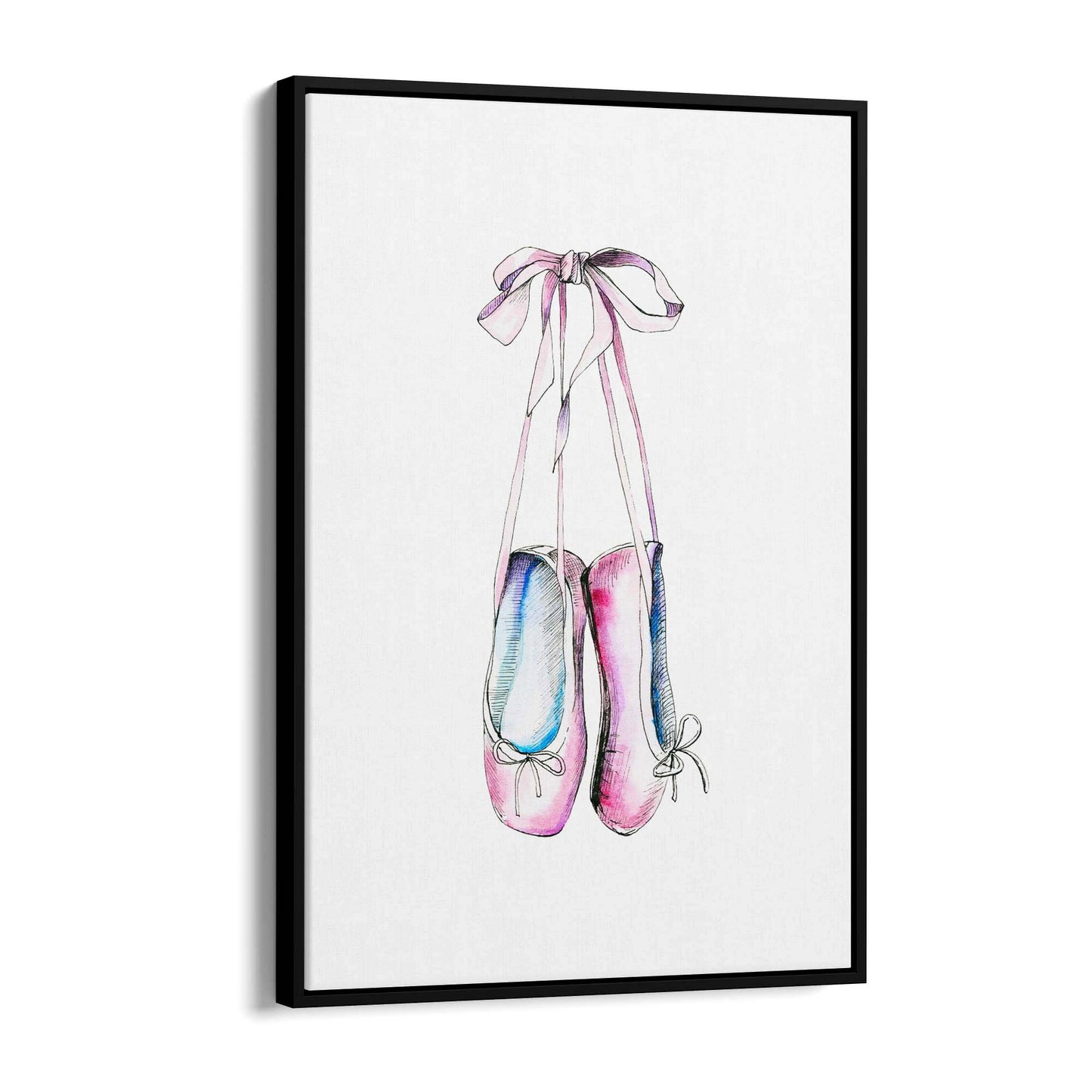 Cute Ballet Shoes Girls Bedroom Pink Wall Art - The Affordable Art Company