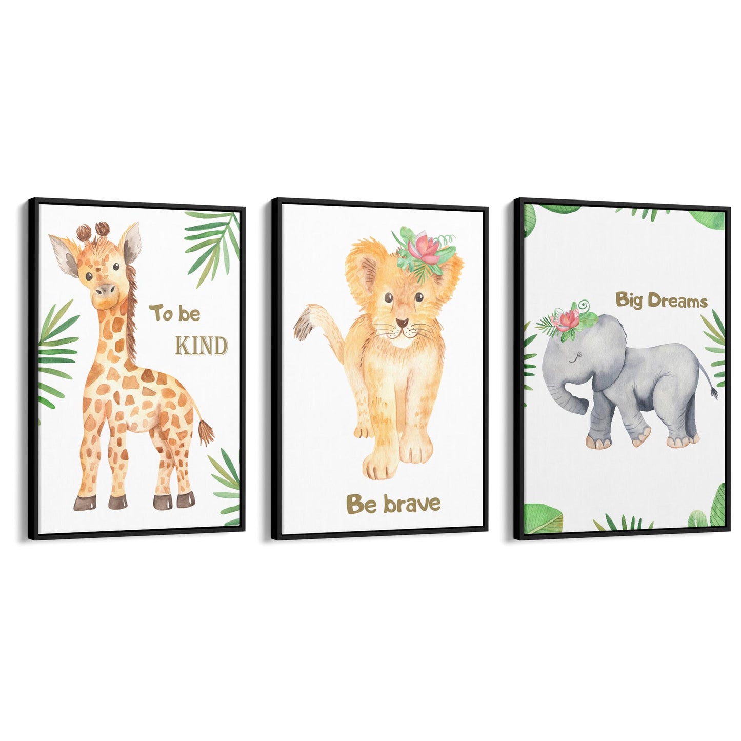 Set of Cute Baby Safari Animals Nursery Wall Art #5 - The Affordable Art Company
