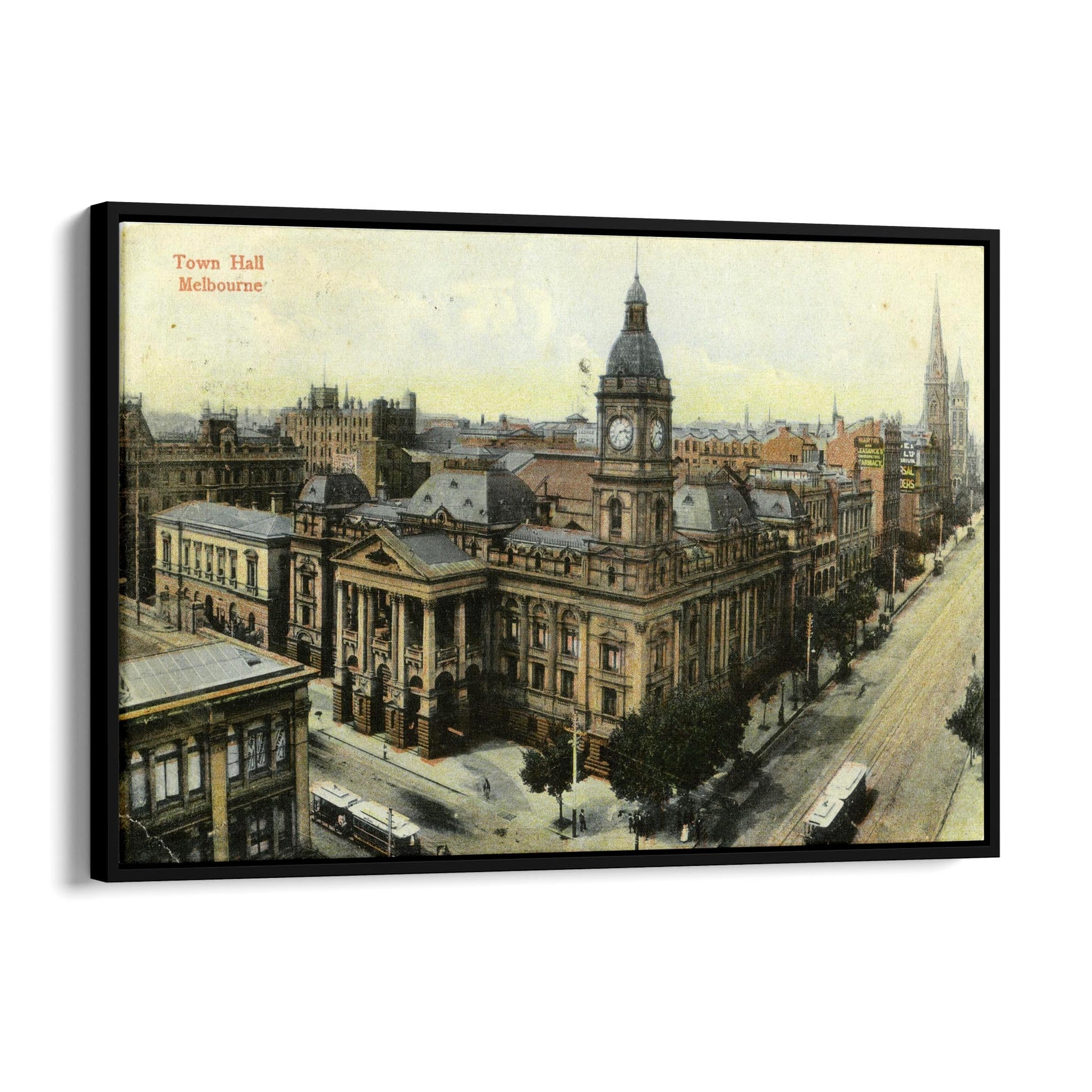 Town Hall, Melbourne Vintage Painting Wall Art #1 - The Affordable Art Company