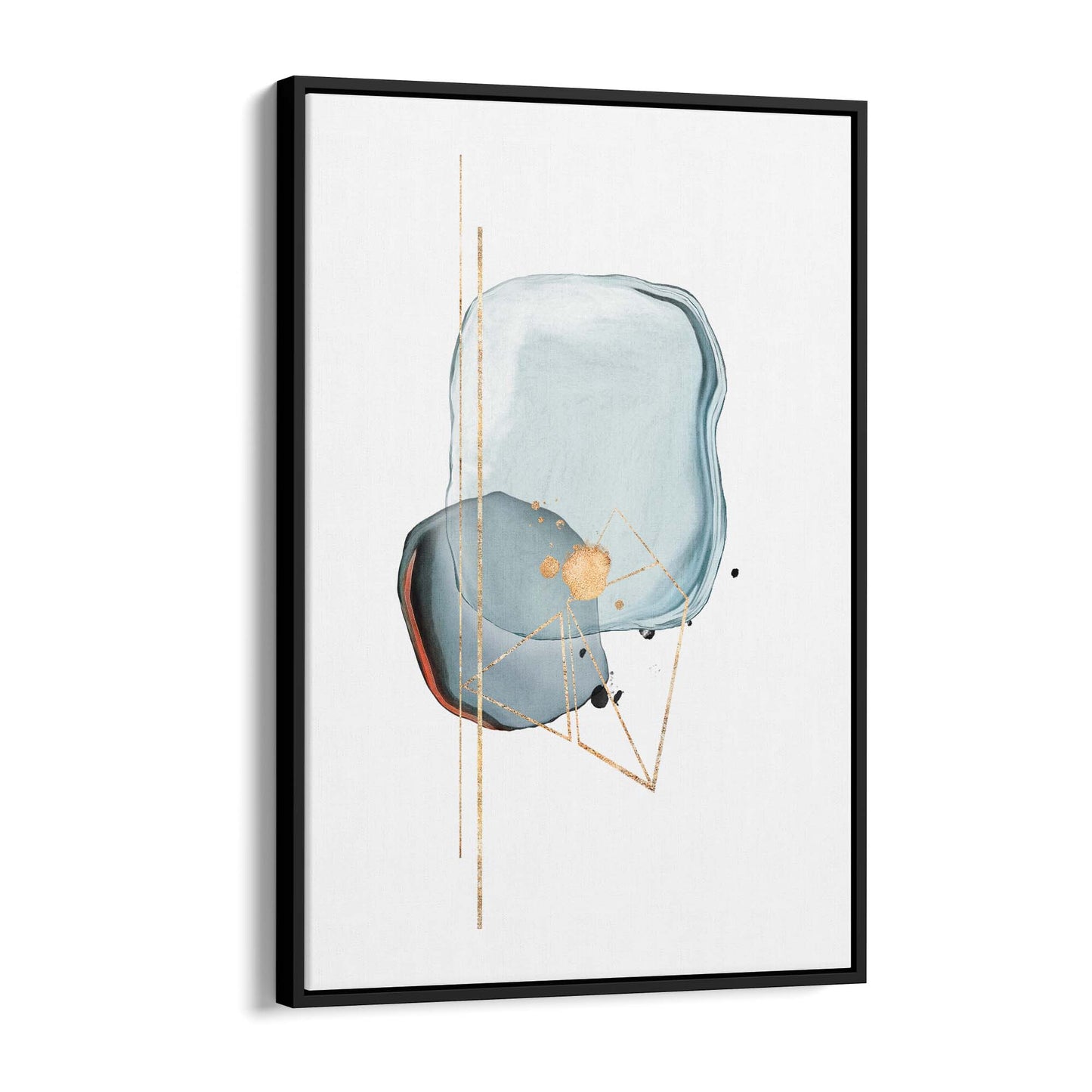 Blue Abstract Painting Minimal Modern Wall Art #1 - The Affordable Art Company
