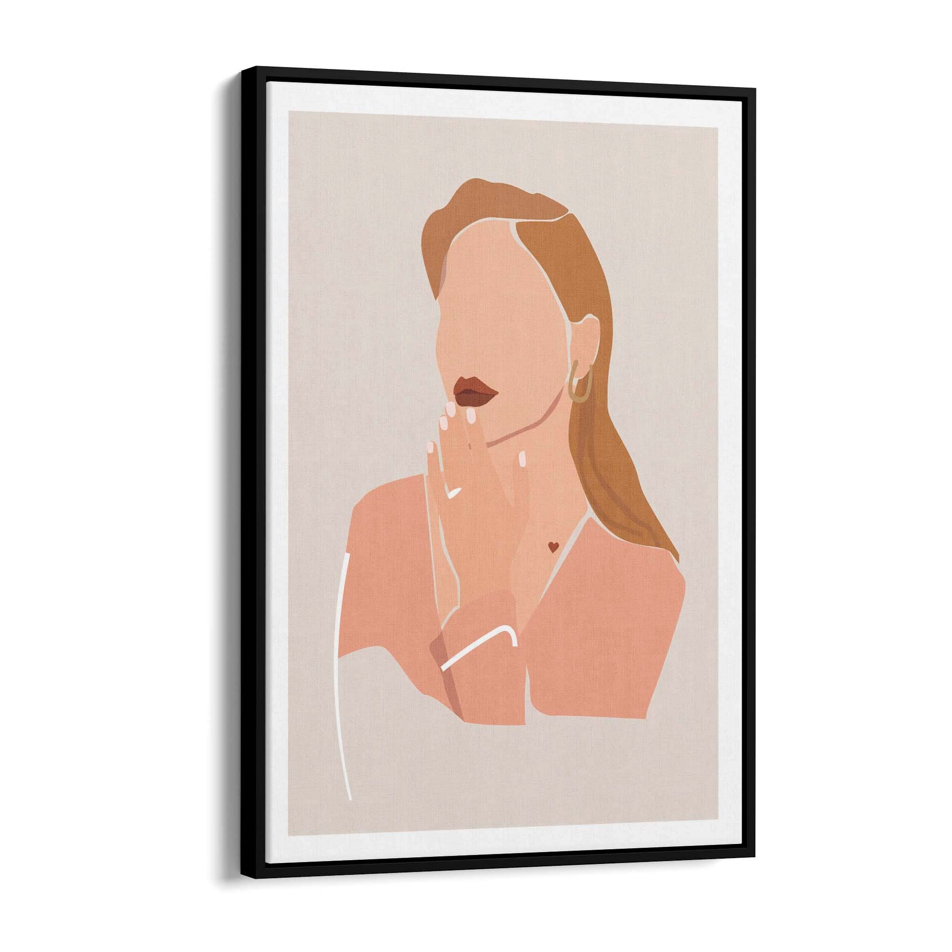 Minimal Girl Abstract Retro Bedroom Wall Art #4 - The Affordable Art Company